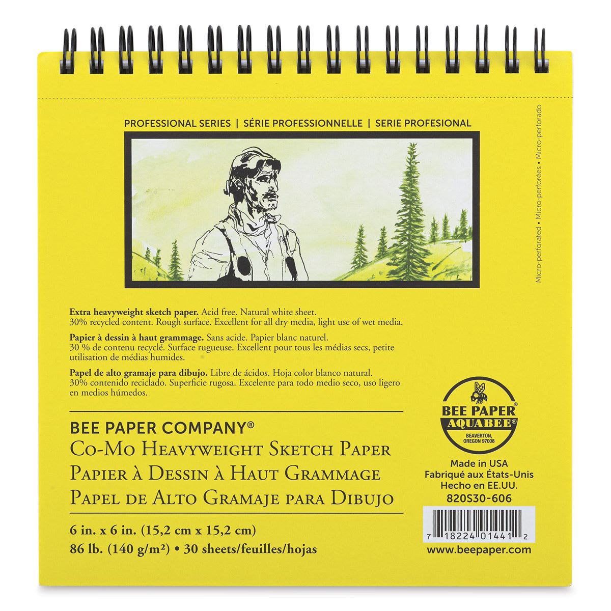 Bee Paper Co-Mo Sketch Pad - 6" x 6", 30 Sheets