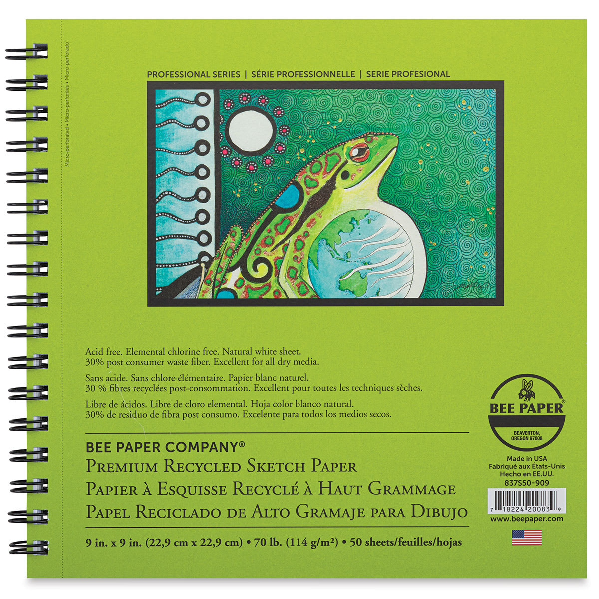 Bee Paper Premium Recycled Sketch Pad - 9'' x 9'', 50 Sheets