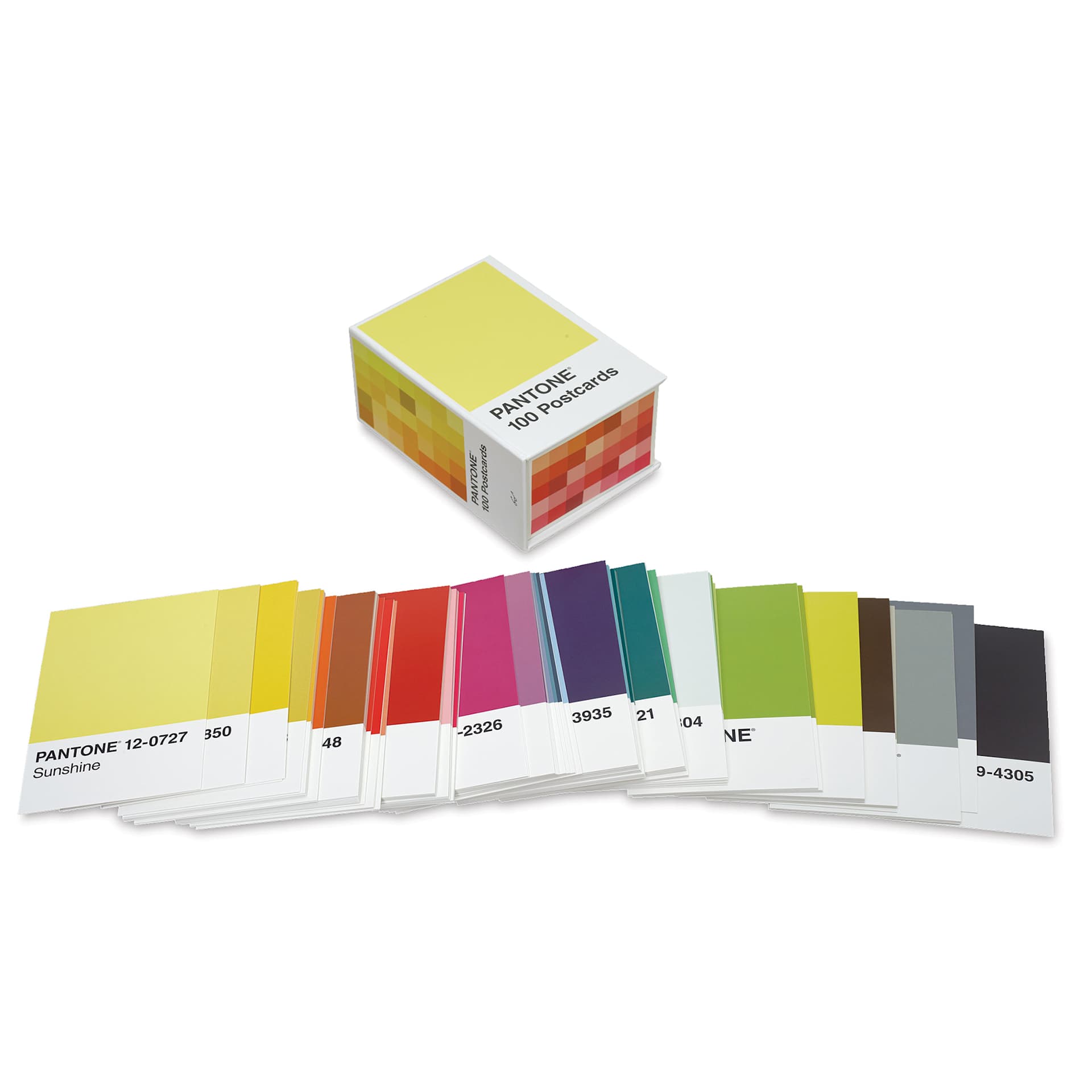 Pantone 100 Postcards Box, postcards out of packaging