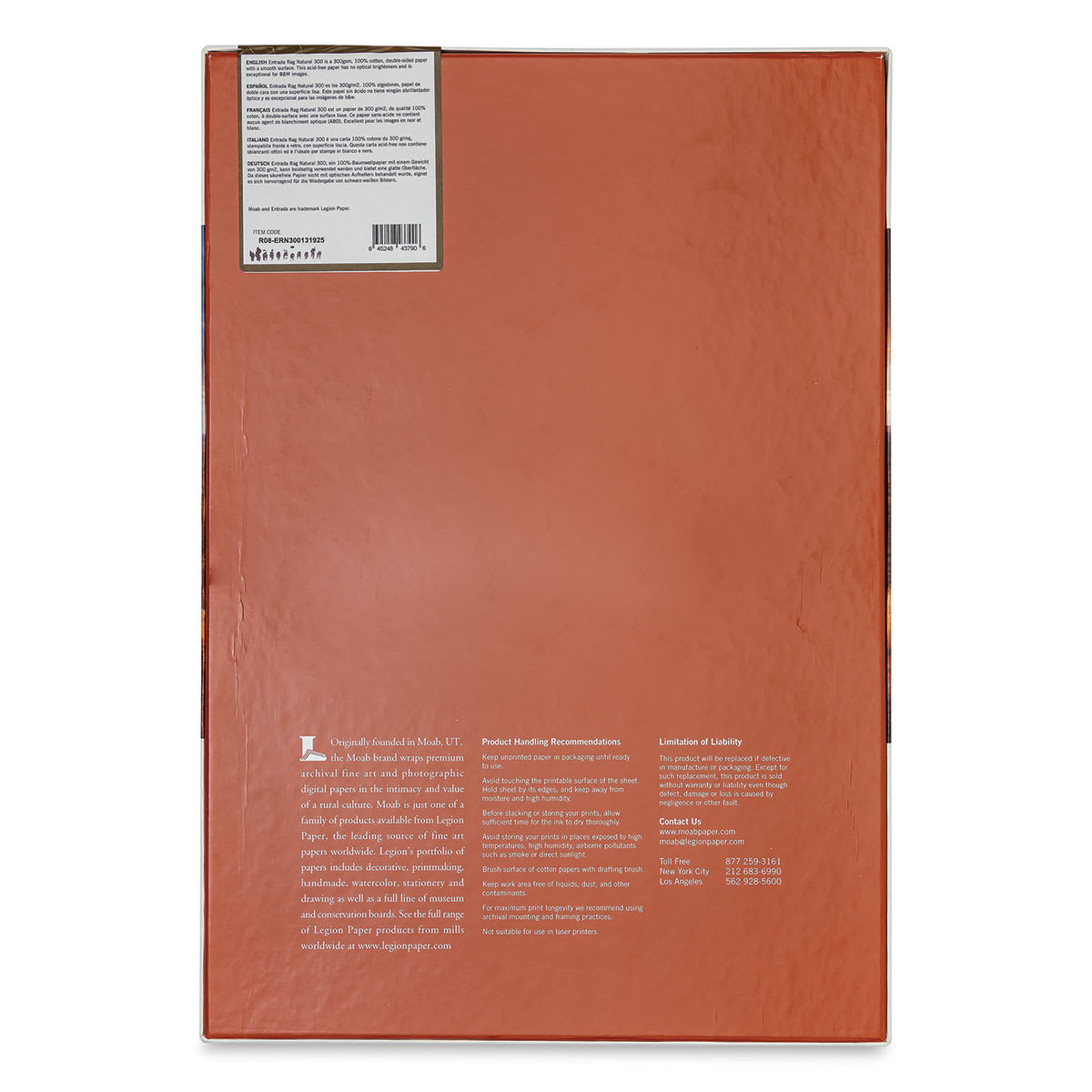 Legion Moab Entrada Digital Rag Paper - 13" x 19", Natural, 300 gsm, Pkg of 25