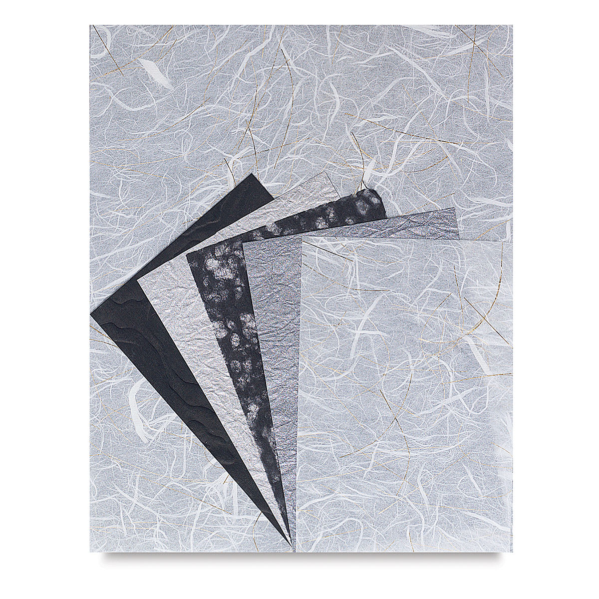 Black Ink Decorative Paper Packs - Both sizes of Silver Glitter Assorted Sheet Pack shown