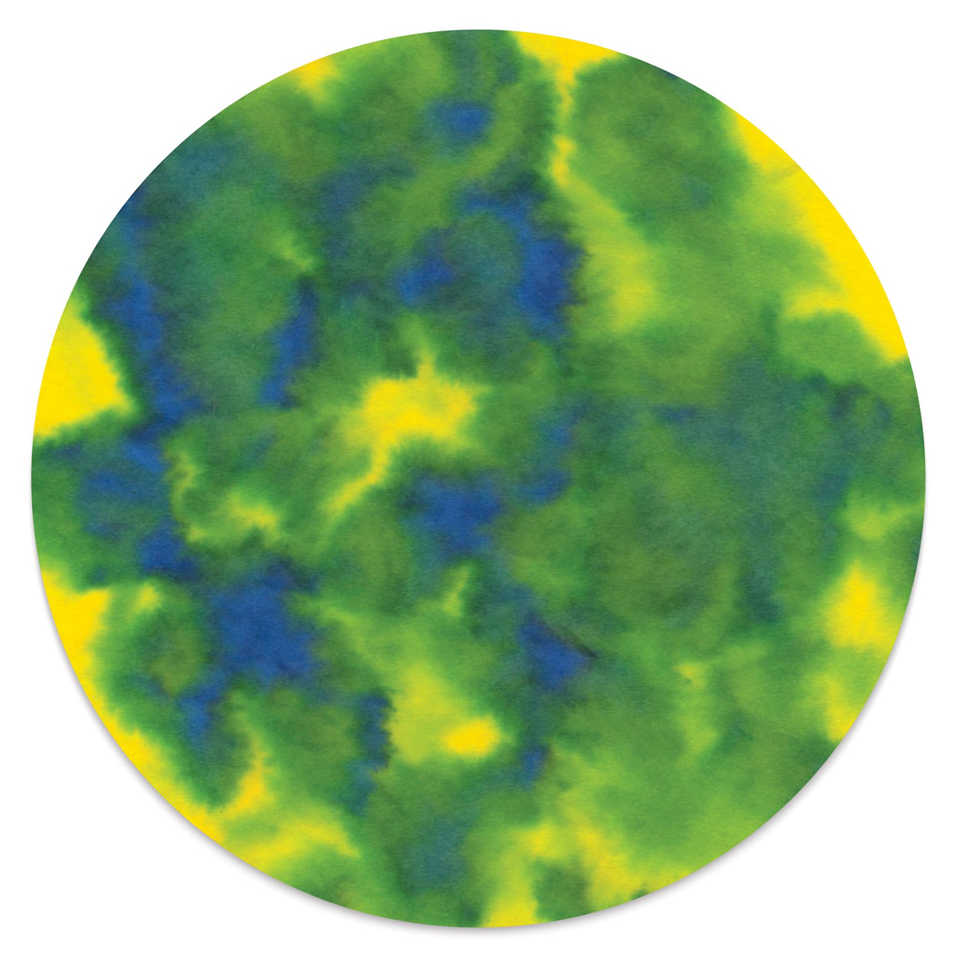 Roylco Color Diffusing Paper Pack - Circles, Pkg of 100 (dyed with blue and yellow)