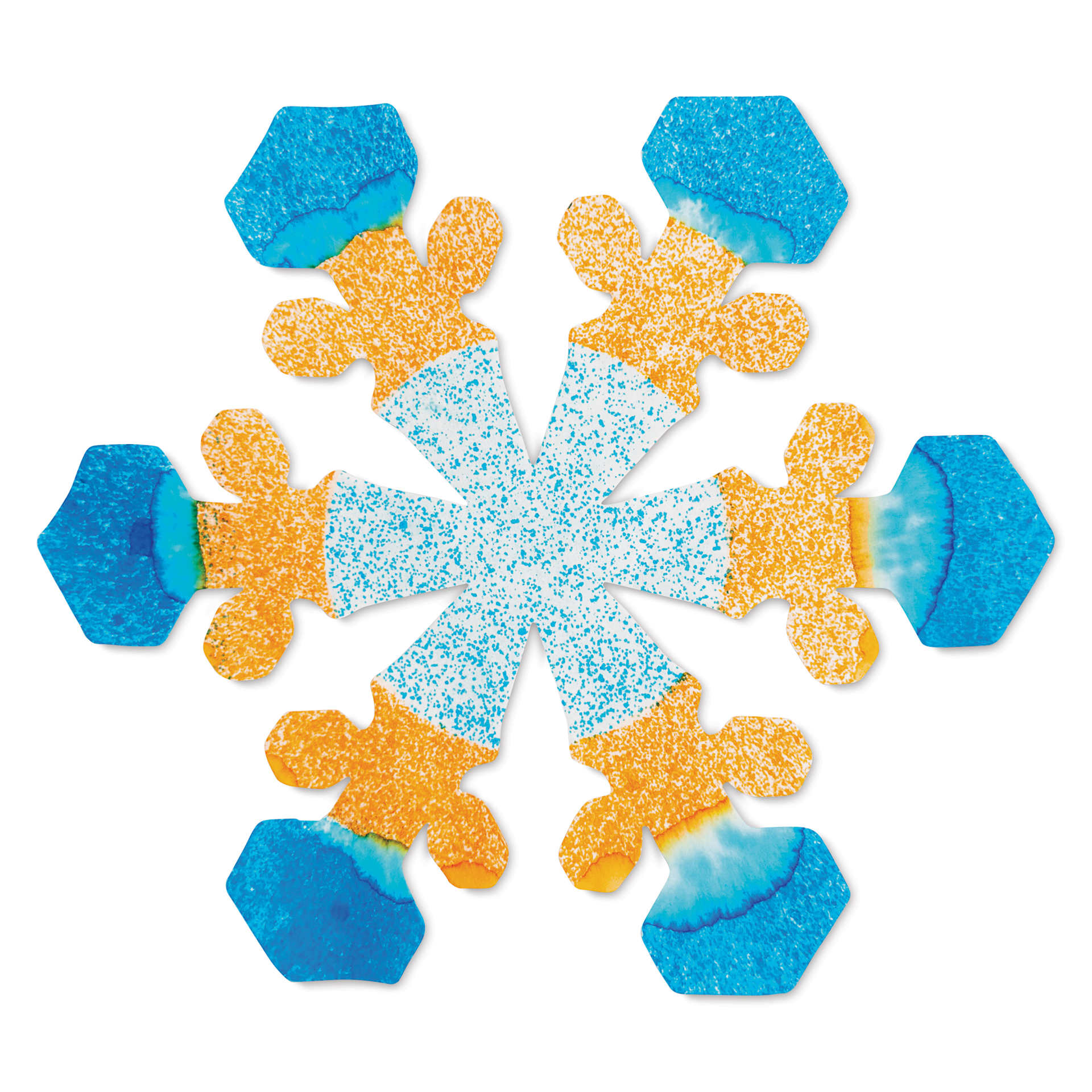 Roylco Color Diffusing Paper Pack - Winter Seasonal Shapes, Pkg of 96 snowflake completed project