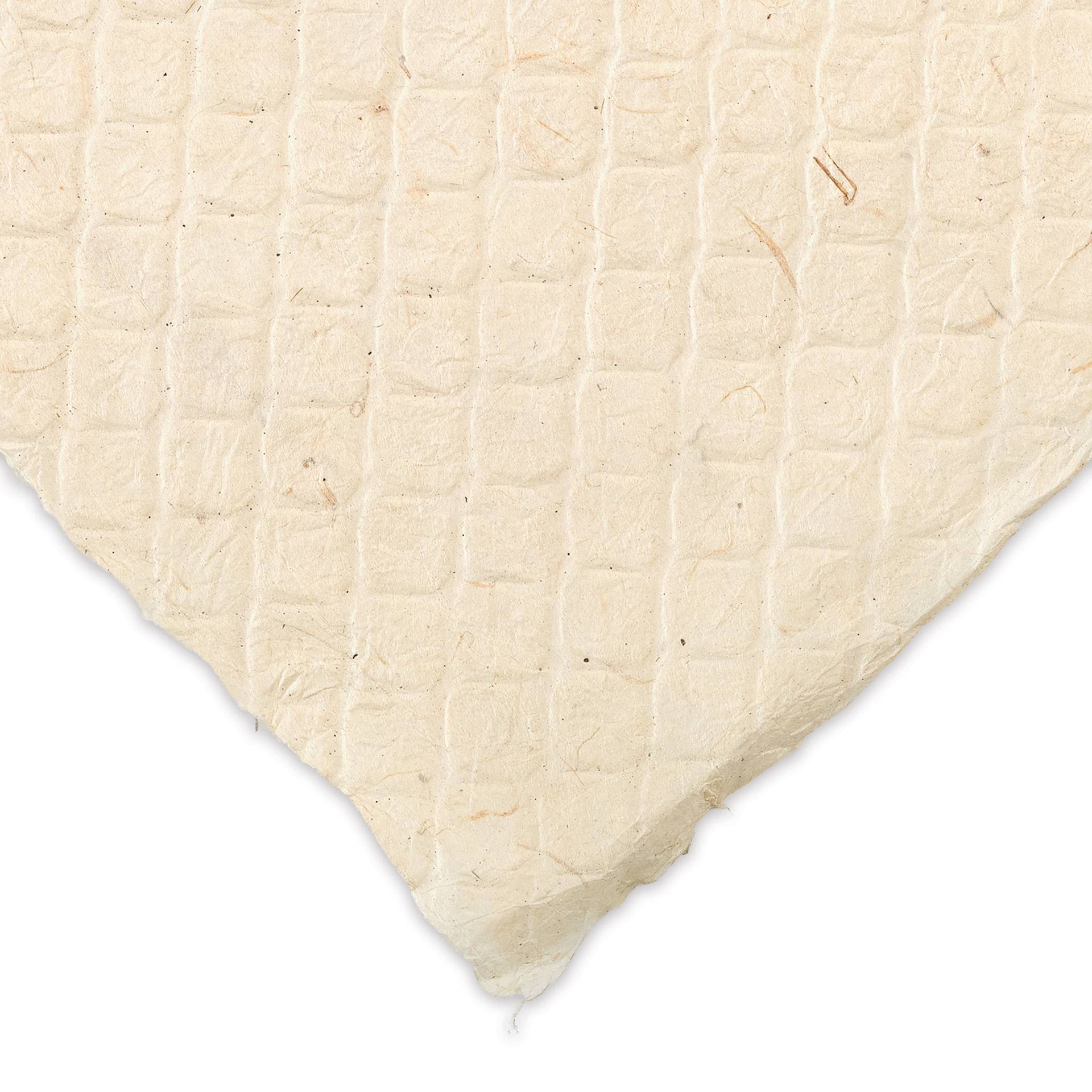 Lokta Paper - Textured Pebble, Cream, 20" x 30", Single Sheet (close-up of corner to show texture)