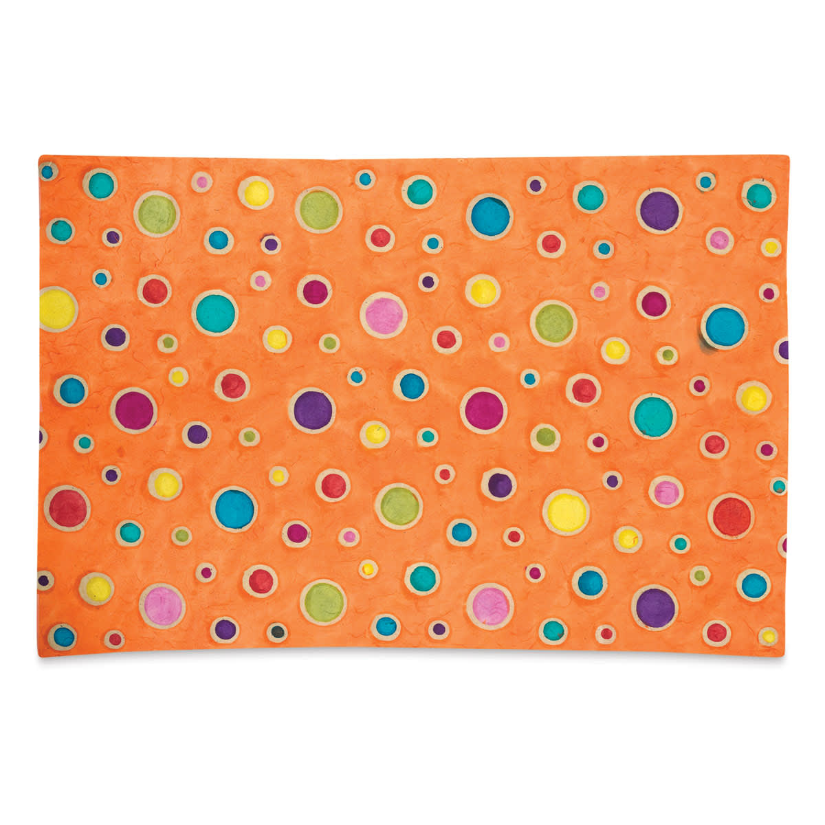 Decorative Lokta Paper- Orange Circles 20" x 30"