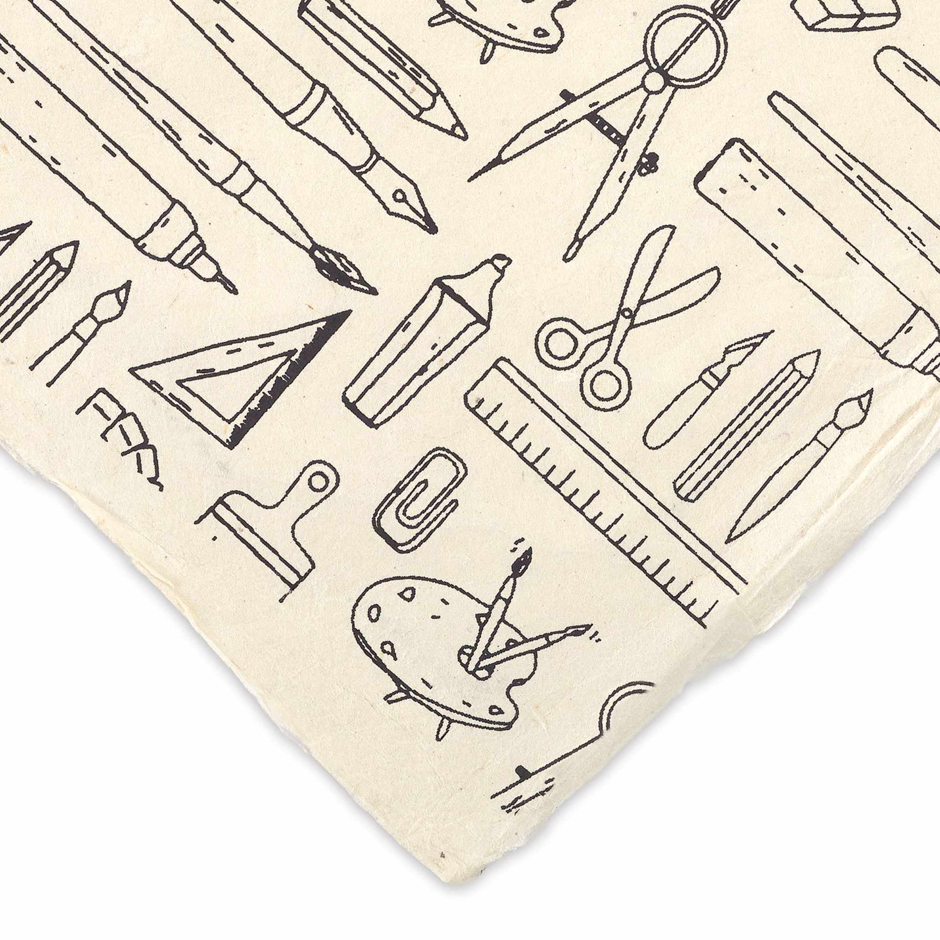 Lokta Paper - Art Supplies Print, White and Black, 20" x 30" close-up of corner