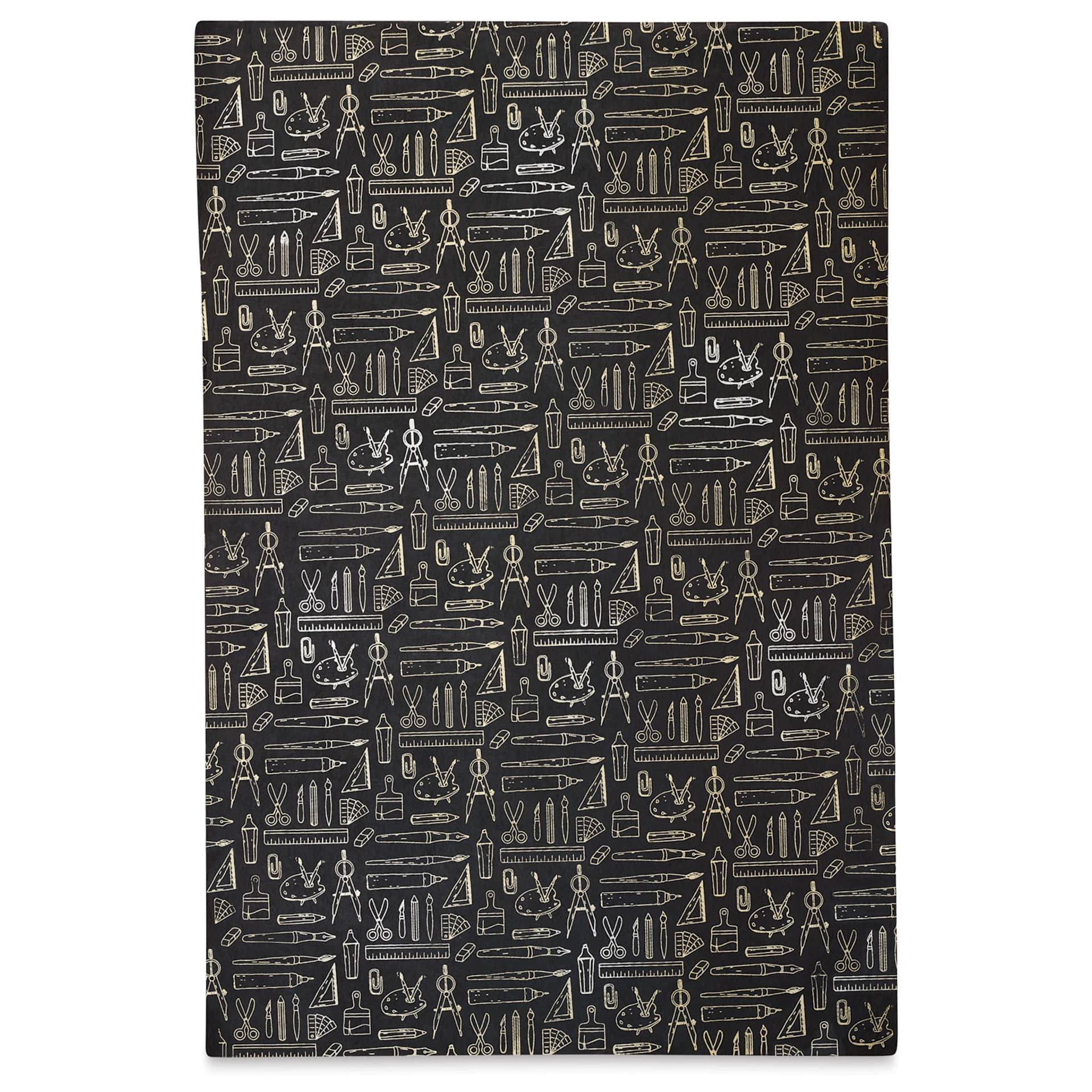 Lokta Paper - Art Supplies Print, Black and Cream, 20" x 30"