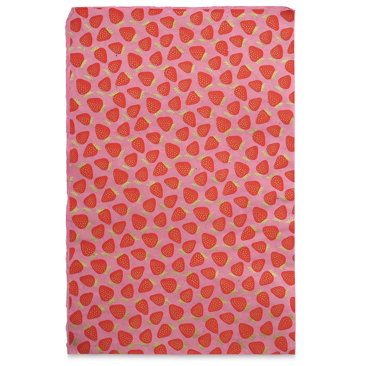 Strawberry Print Lokta Paper - Pink, 20" x 30"