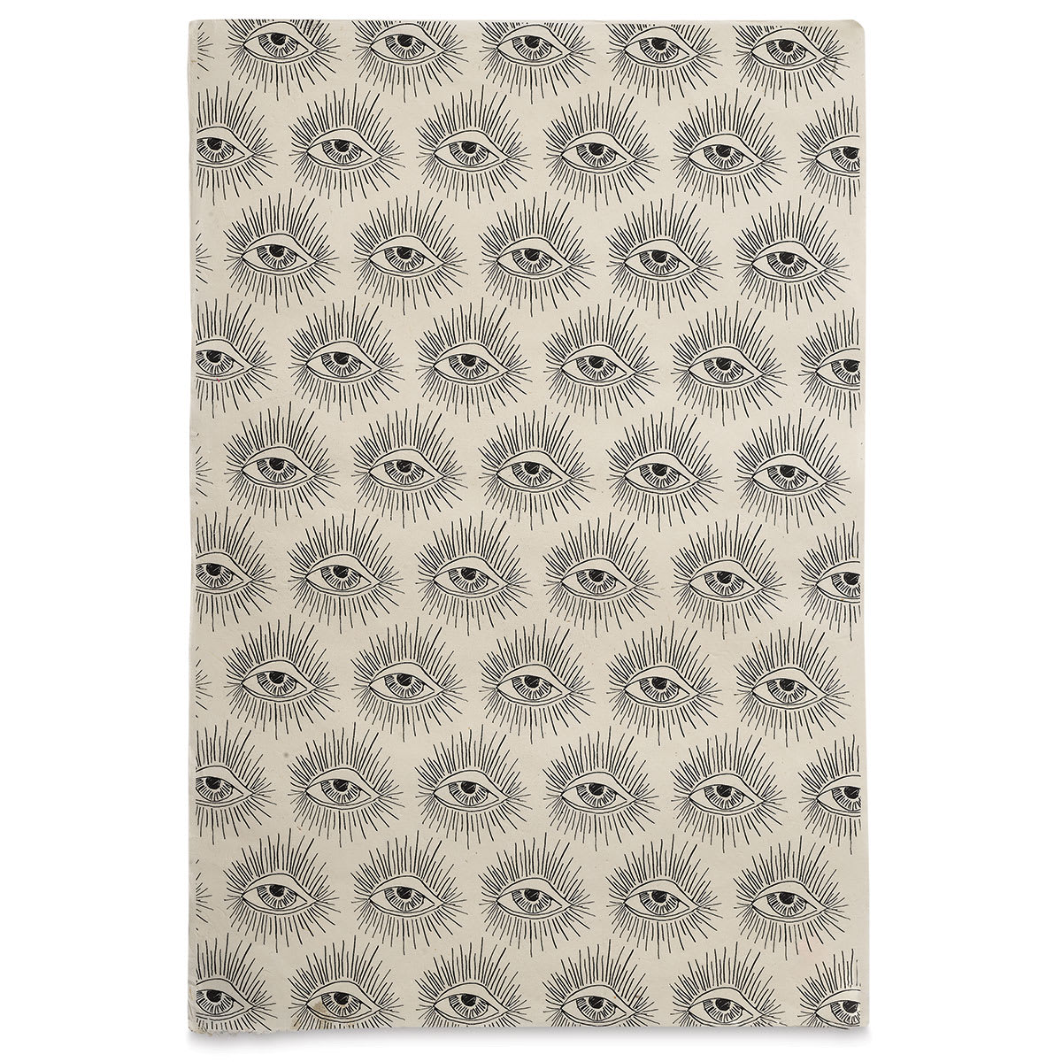 Eyes Print Lokta Paper- Black and Cream, 20" x 30" full sheet
