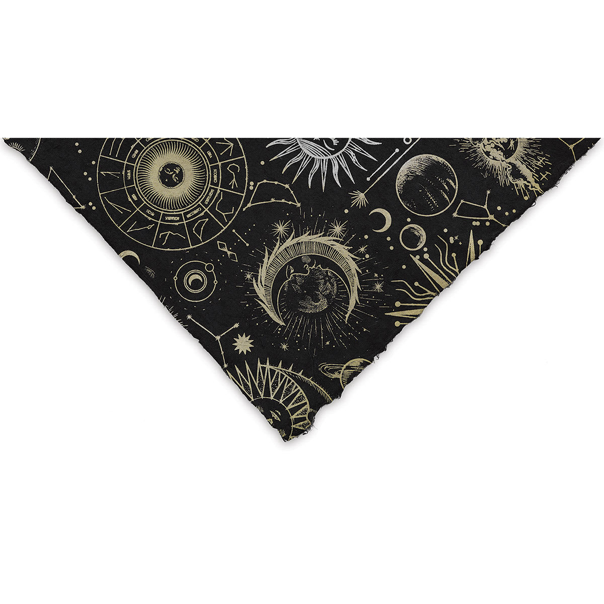 Celestial Print Lokta Paper- Black and Metallic, 20" x 30" (corner)