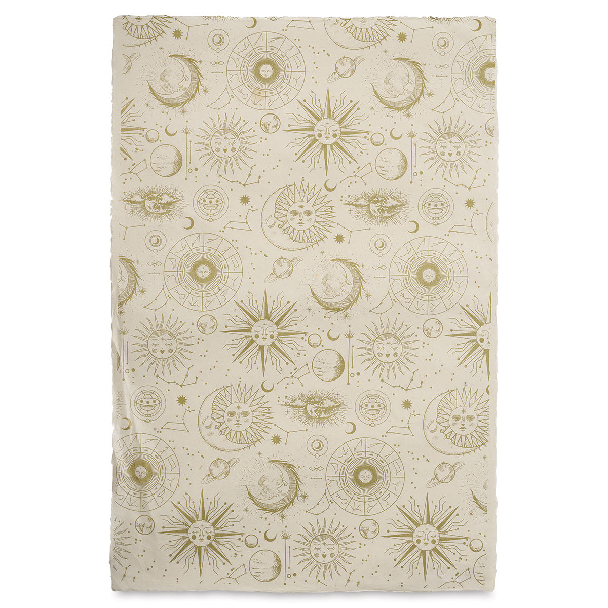 Celestial Print Lokta Paper- Cream and Gold, 20" x 30" (full sheet)