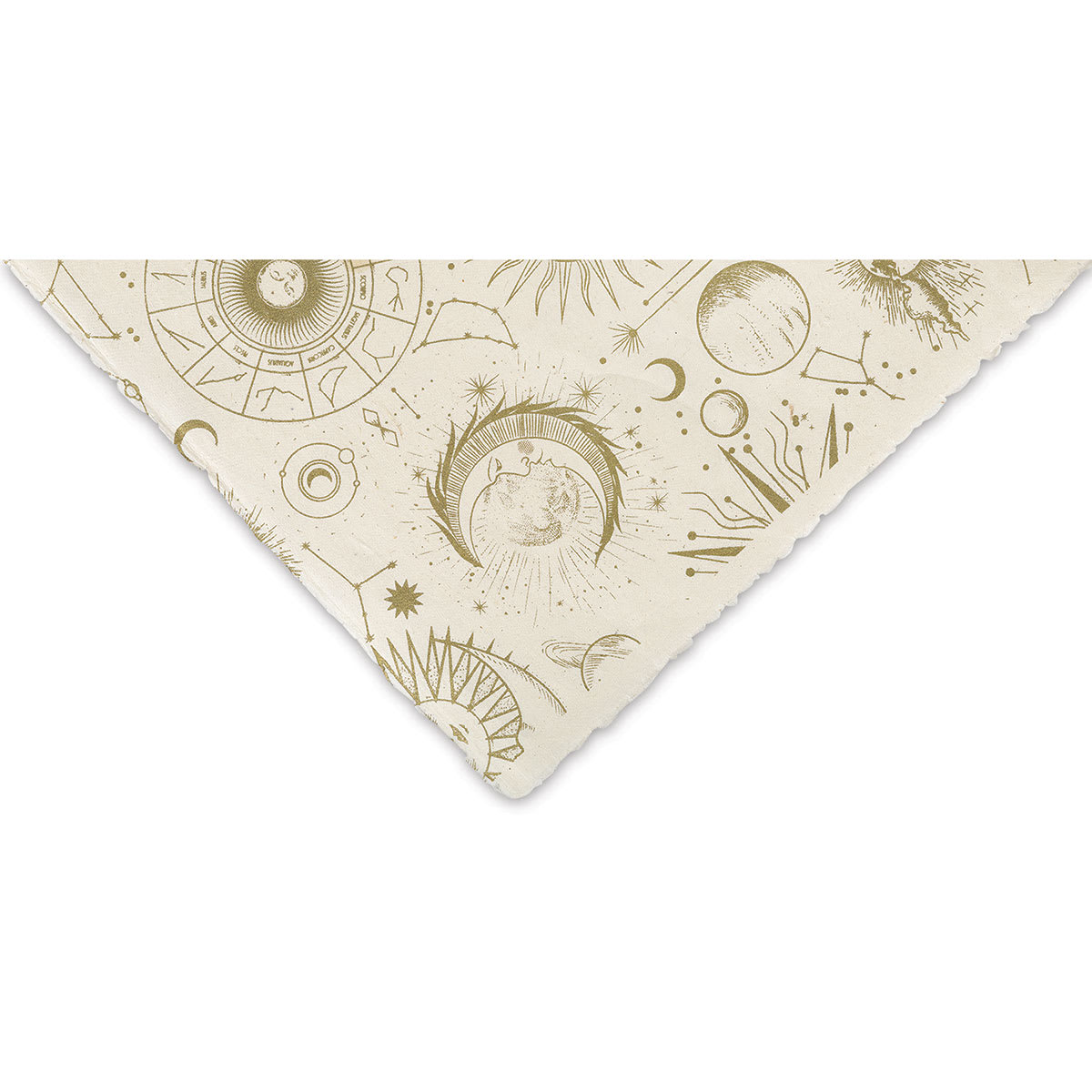 Celestial Print Lokta Paper- Cream and Gold, 20" x 30" (corner)