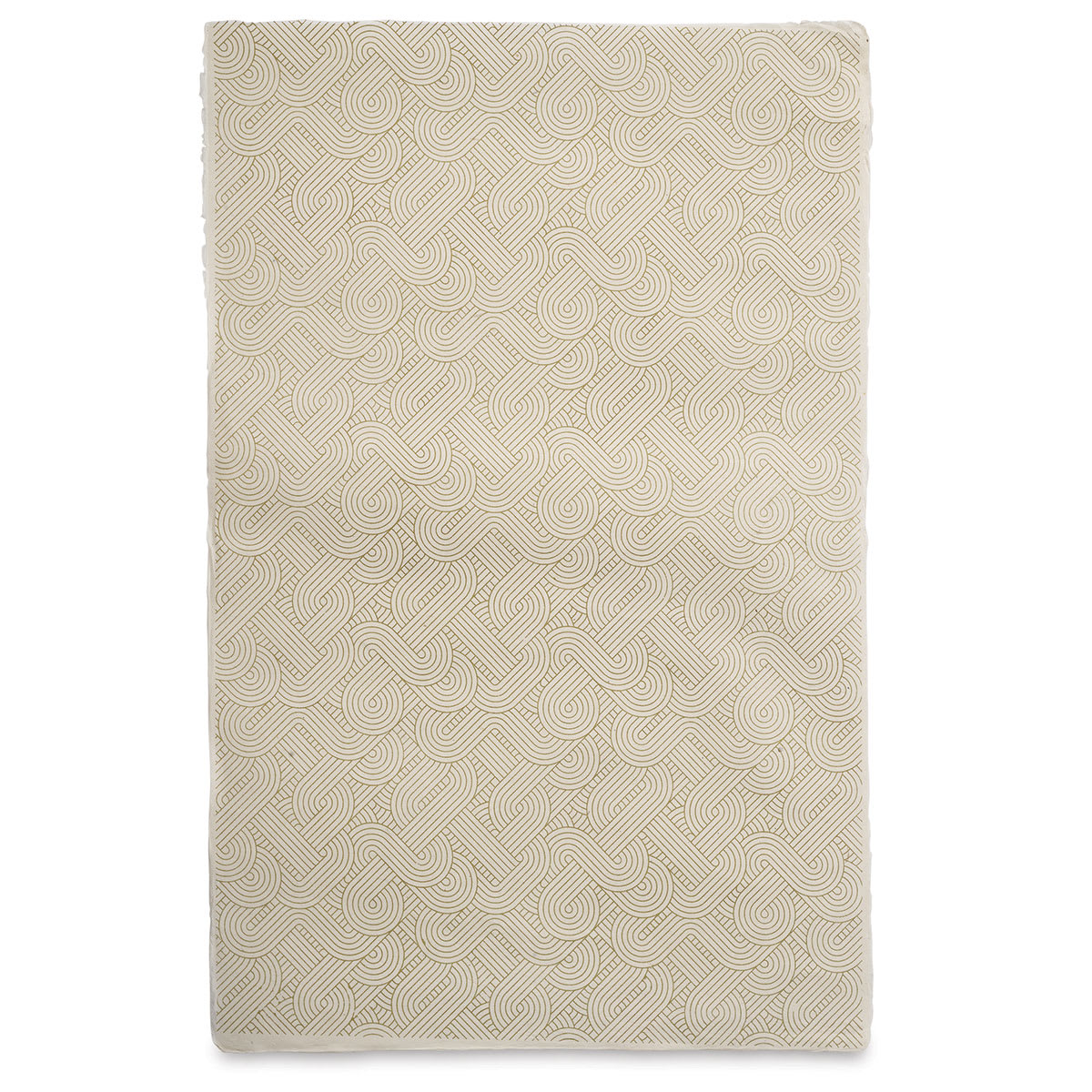 Geo Print Lokta Paper - Gold and Cream, 20" x 30" (front of paper)