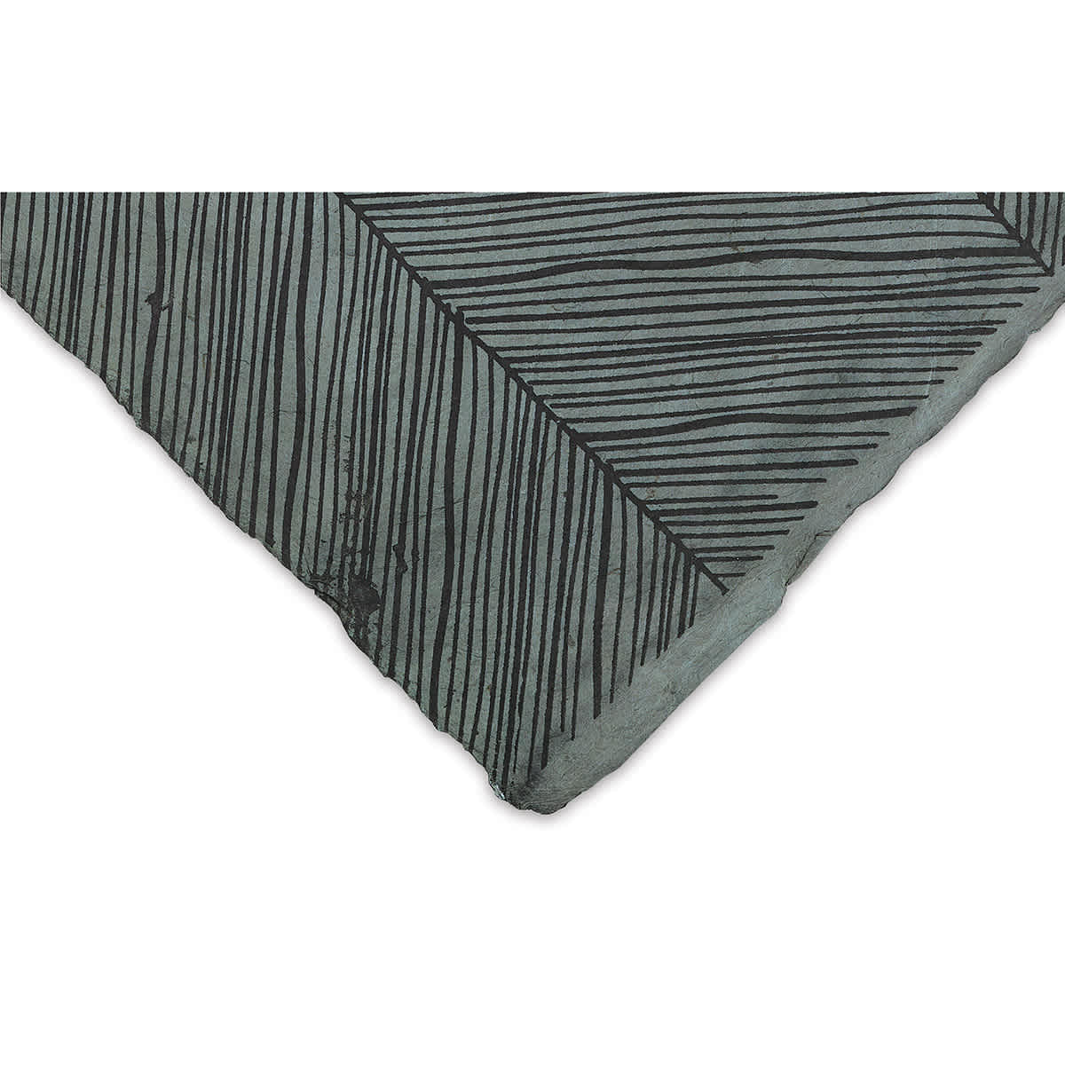 Lokta Paper - Herringbone Print, Black and Slate, 20'' x 30''