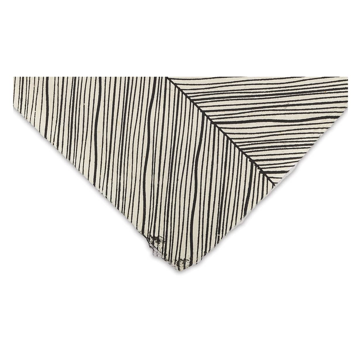 Lokta Paper - Herringbone Print, Black and Cream, 20'' x 30''