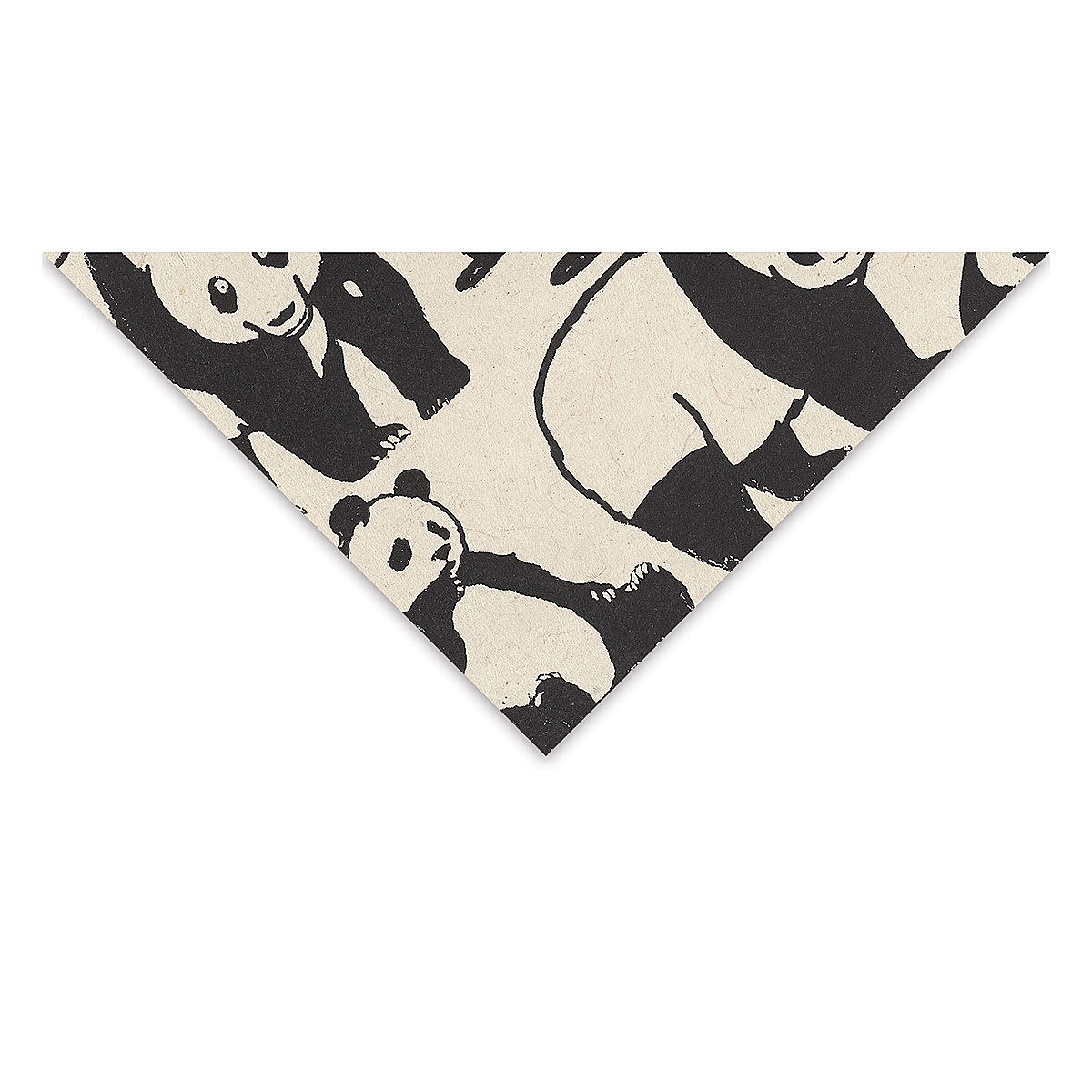 Screenprinted Lokta Paper - Panda, Black and Cream, 20" x 30"