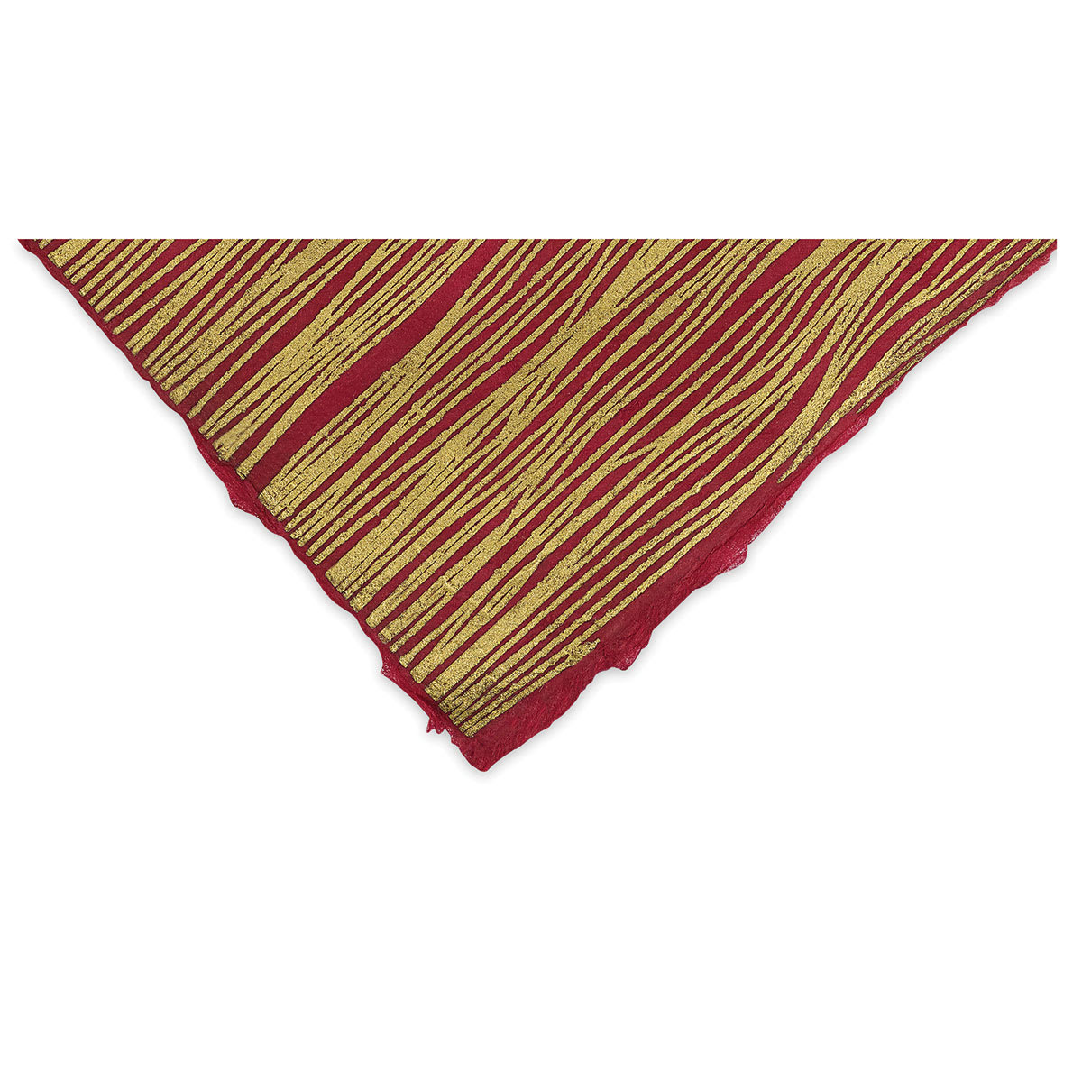 Lokta Paper - Wavy Lines Print, Gold and Raspberry, 20'' x 30''