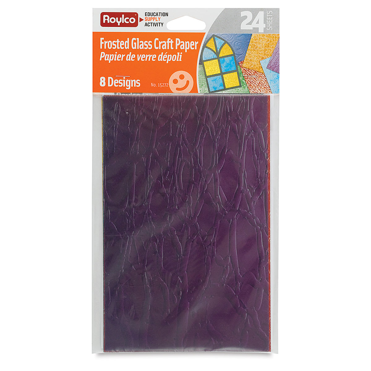 Frosted Glass Craft Paper - Front of package of 24 sheets