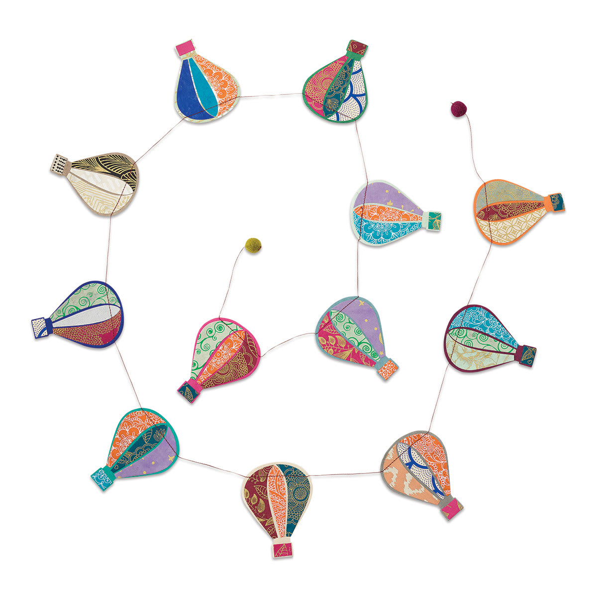 Giftsland Paper Garlands - Length of Hot Air Balloon shapes
