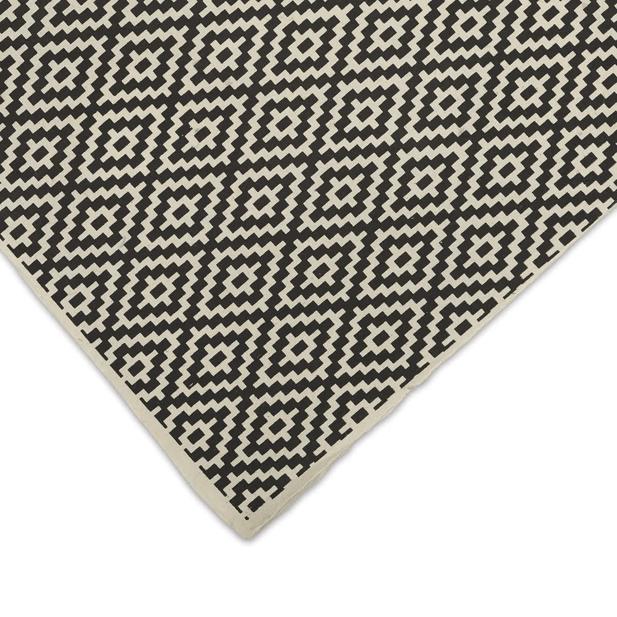 Rhombus Print Lokta Paper - Black on Cream, 20" x 30"
