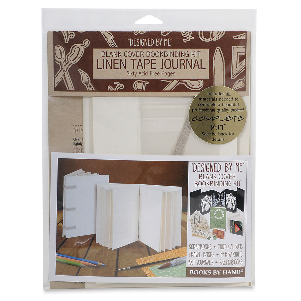 Books By Hand Blank Cover Linen Tape Journal Bookbinding Kit front of packaging