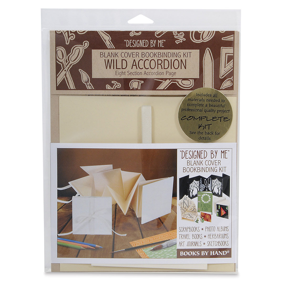 Books By Hand Blank Cover Wild Accordion Bookbinding Kit front of packaging