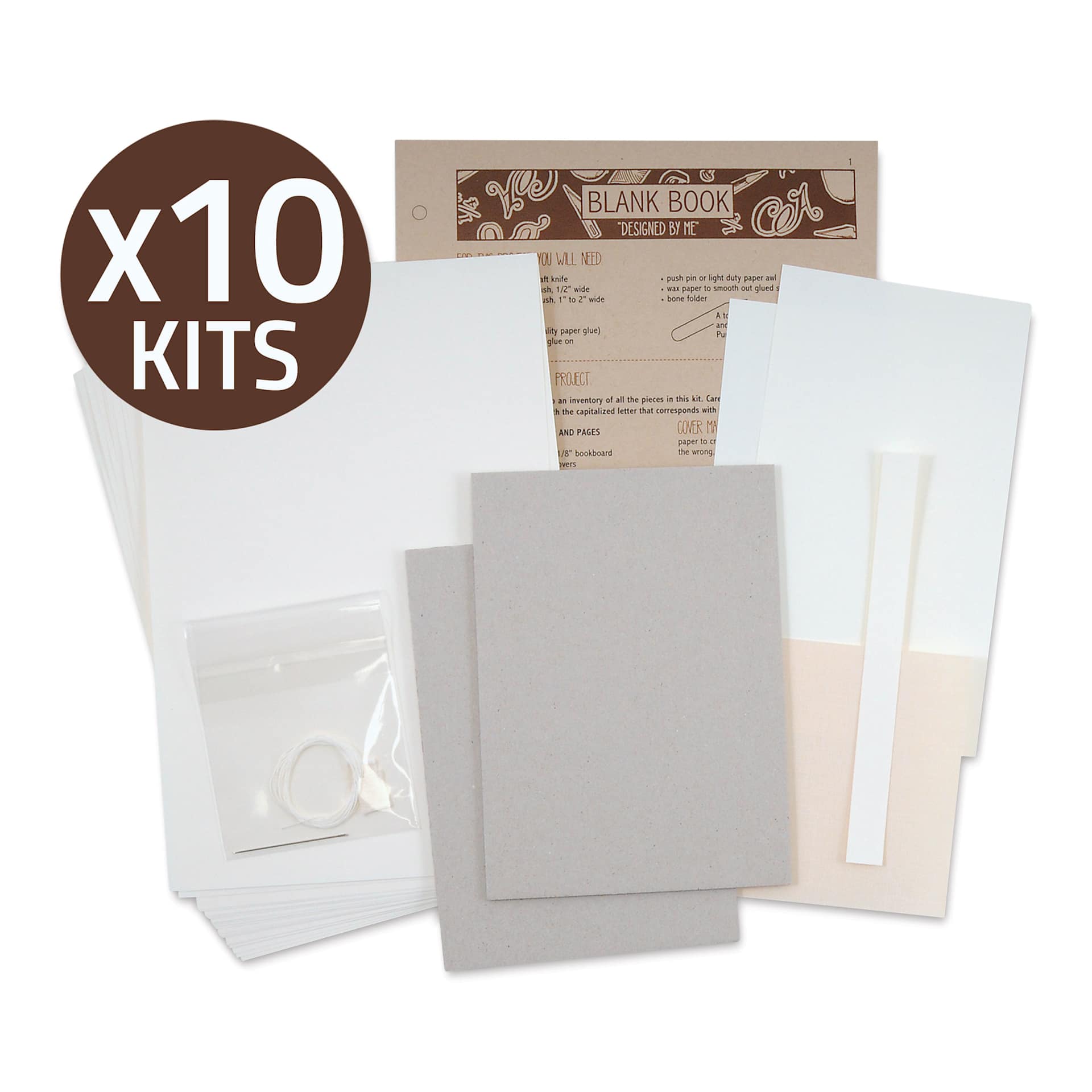 Books By Hand Blank Cover Classic Book Bookbinding Kit - Class Pack