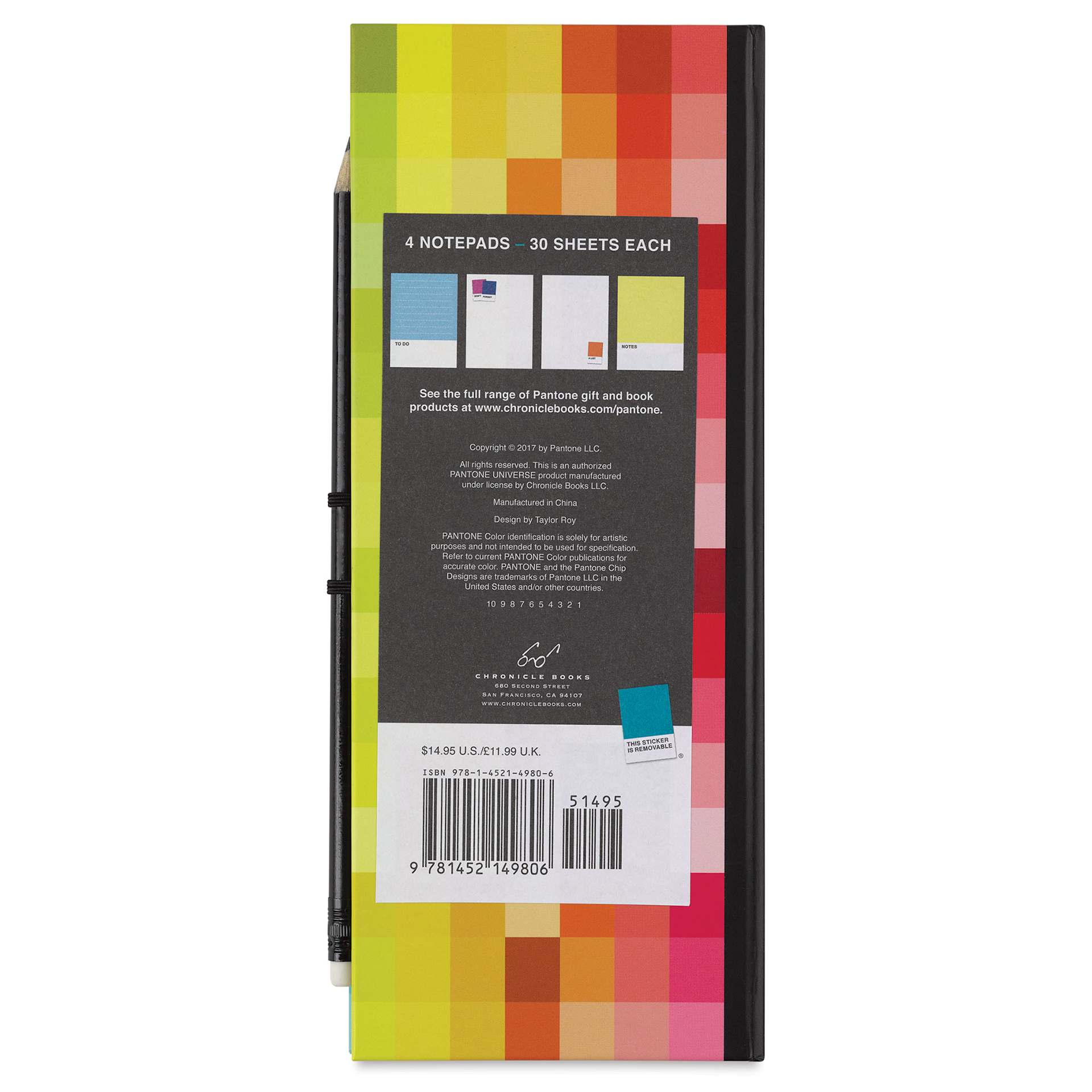 Pantone List Ledger, back of ledger