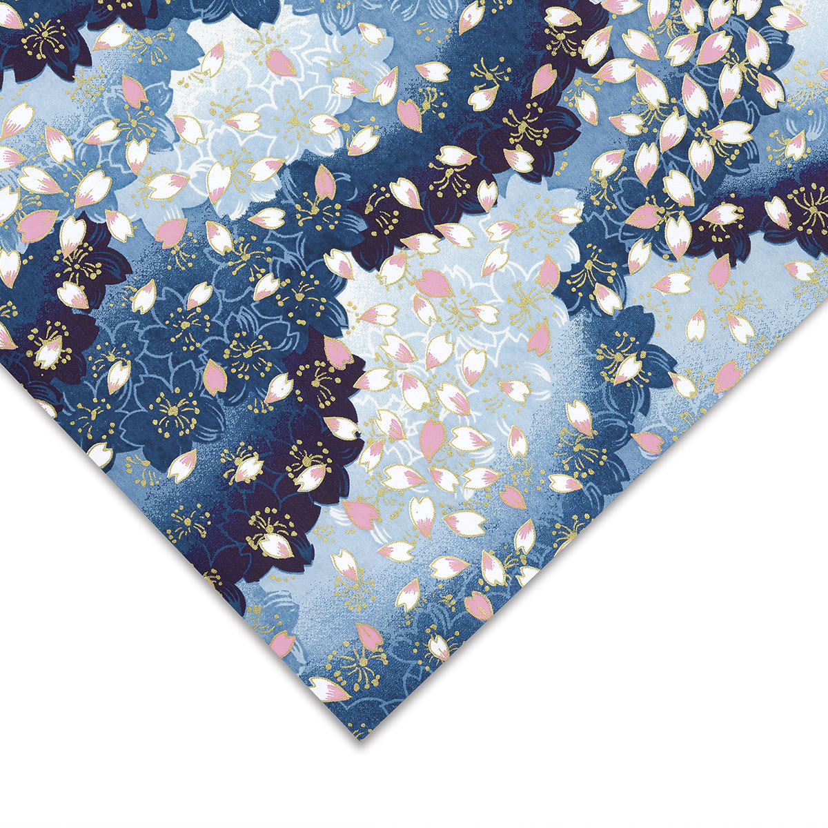Aitoh Japanese Decorative Paper - Flower Petals, Pink/White/Blue, 25" x 18-1/2"