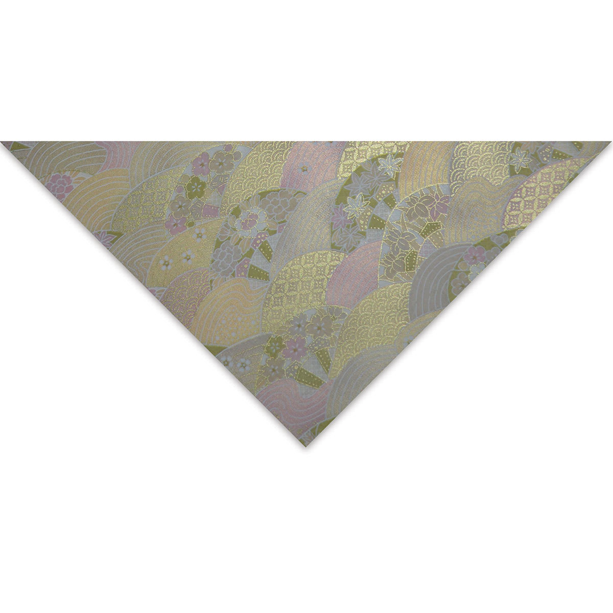 Aitoh Japanese Decorative Paper - Waves on Gold, 18-1/2" x 25"