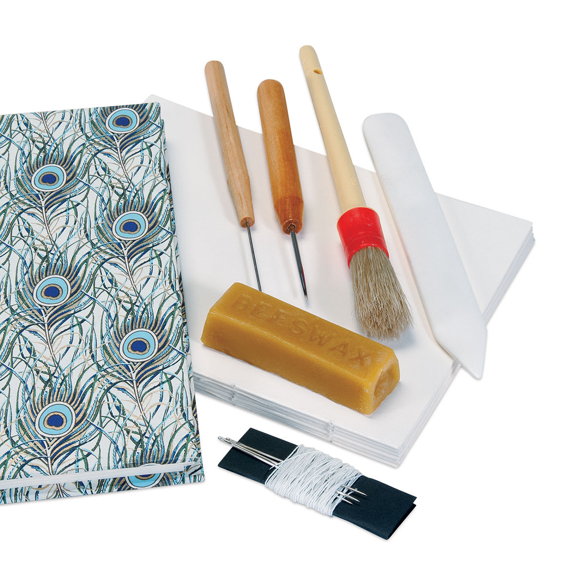 Lineco Bookbinding Tool Kit - Components of Tool Kit shown with Book project