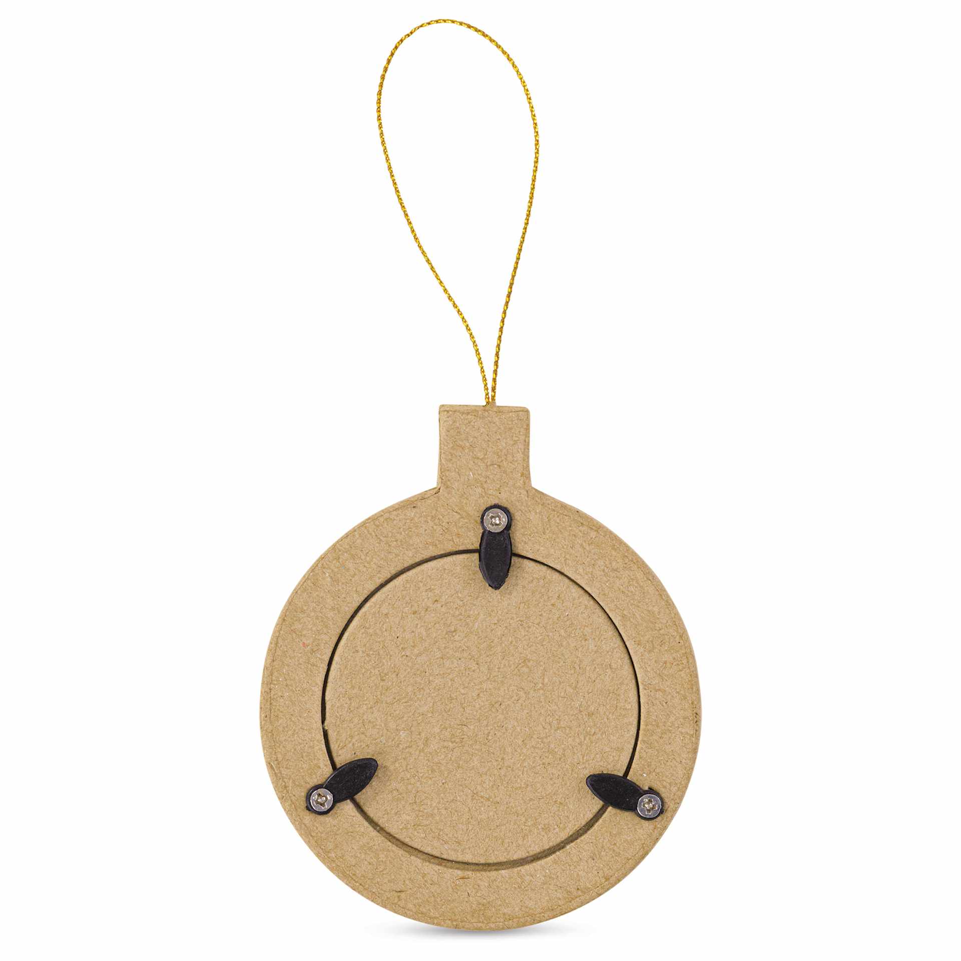 Decopatch Paper Mache Ornament - Round Christmas Ball Frame, back