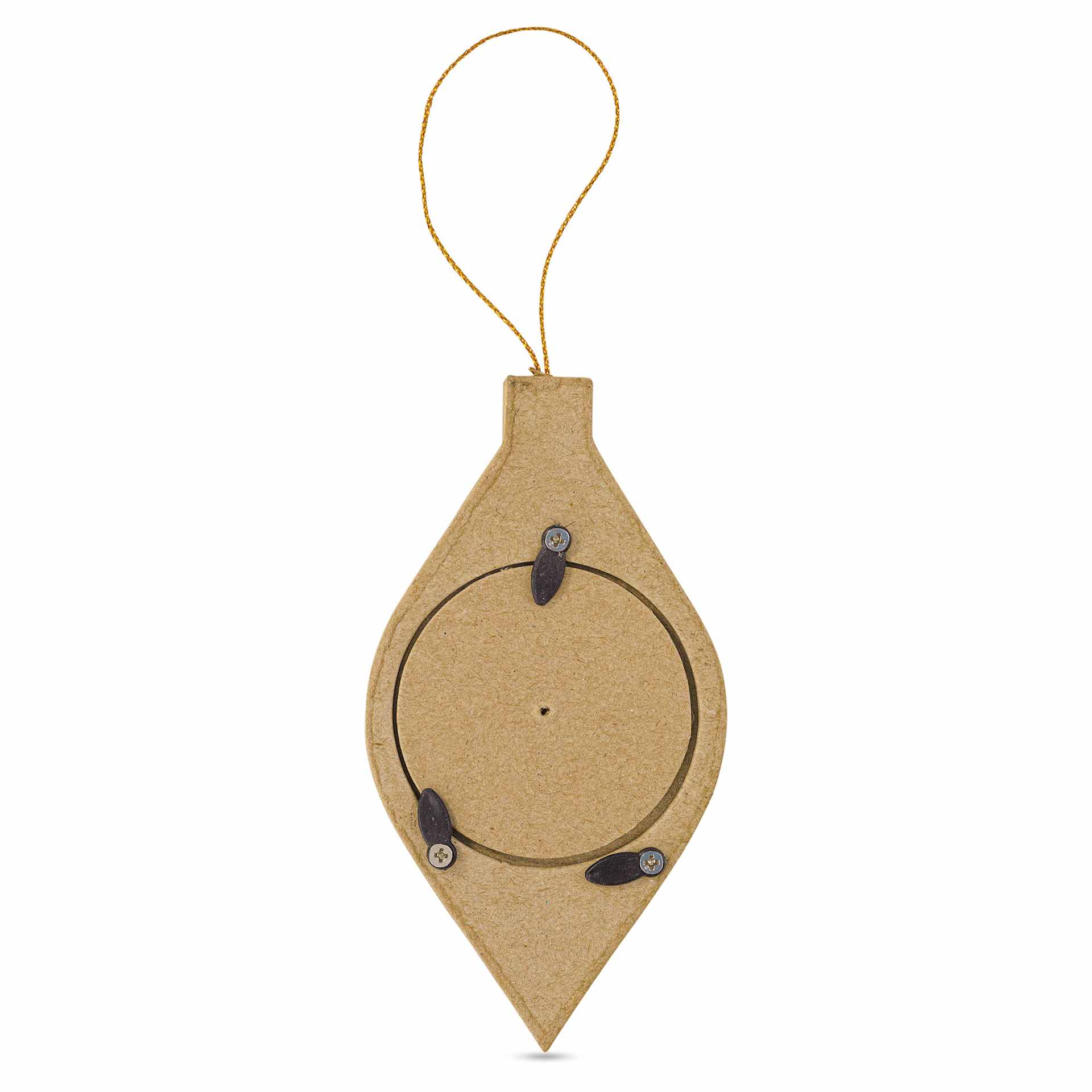 DecoPatch Paper Mache Ornament - Elongated Christmas Ball Frame, back