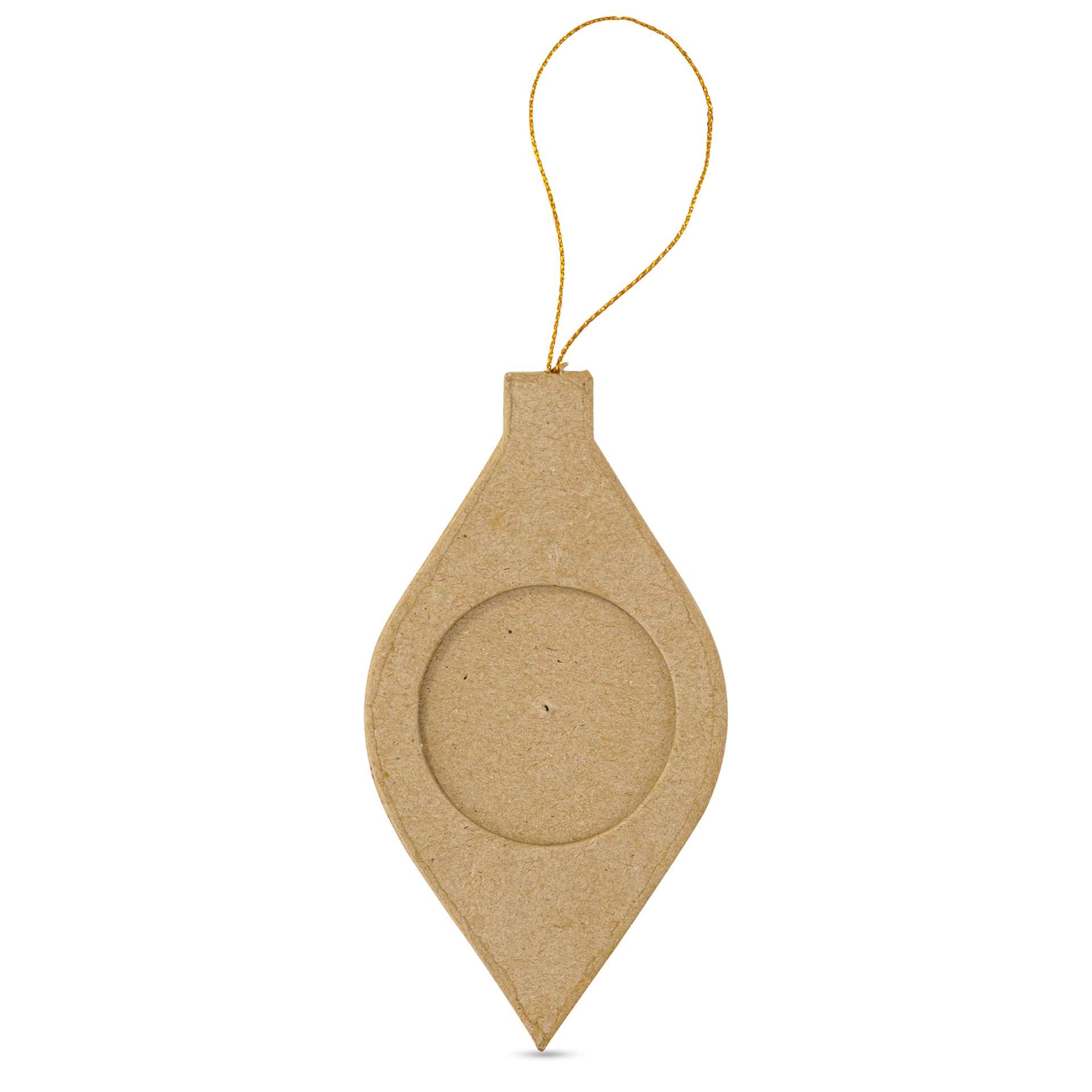 DecoPatch Paper Mache Ornament - Elongated Christmas Ball Frame, front