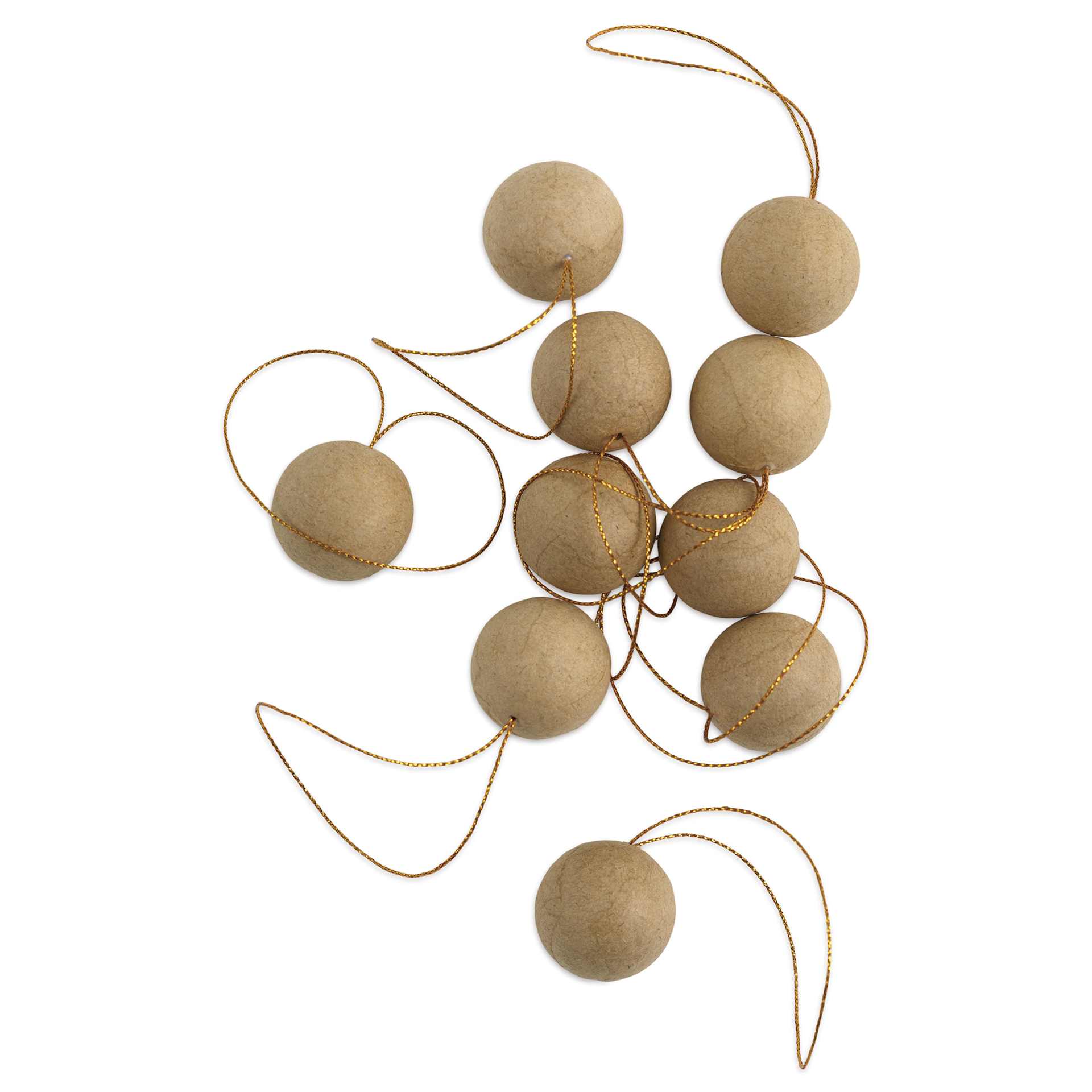 DecoPatch Holiday Paper Mache Ornament - Small Balls, Pkg of 10 - out of packaging