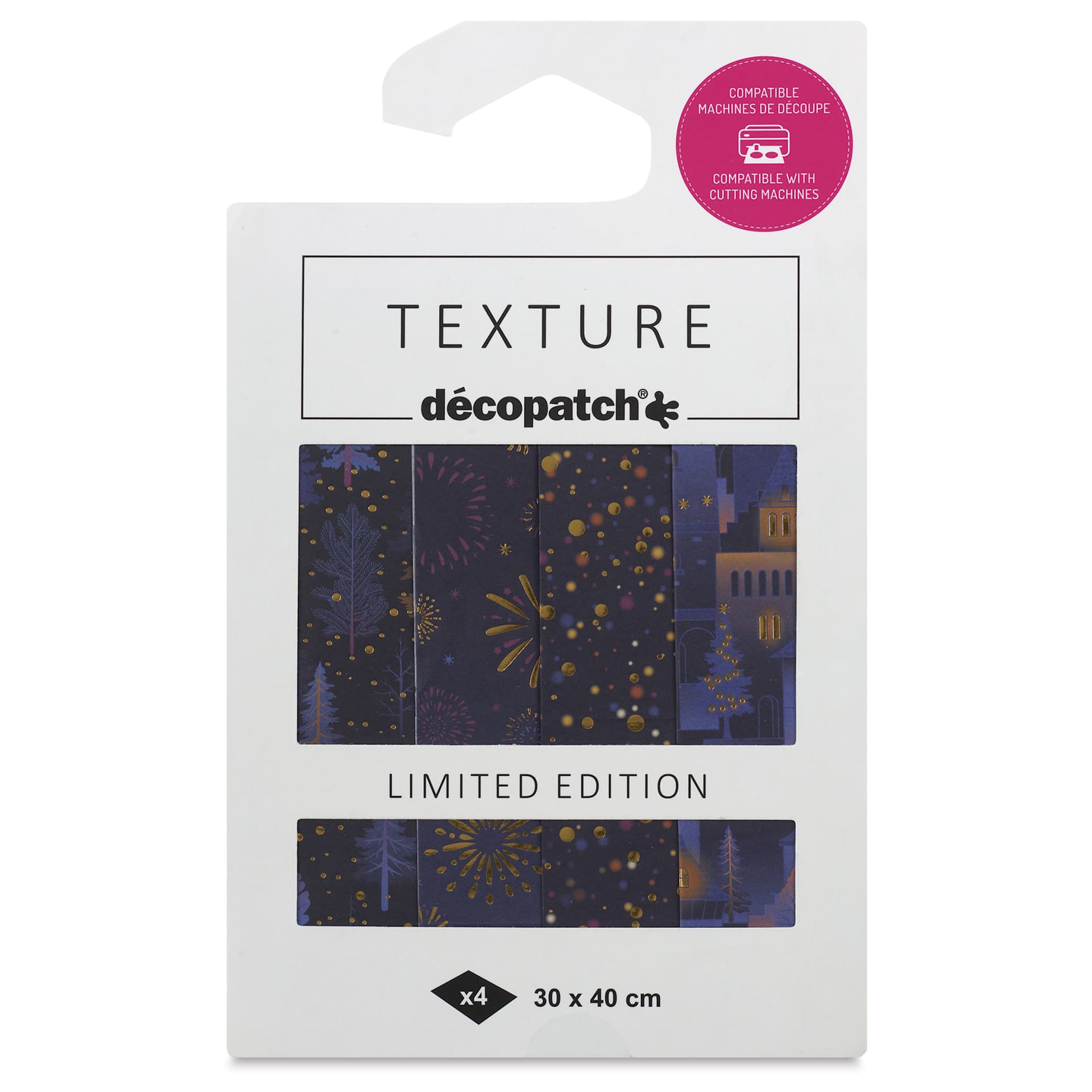 DecoPatch Foil Paper - Limited Edition, Christmas Night, Set of 4, 12" x 16" front of packaging