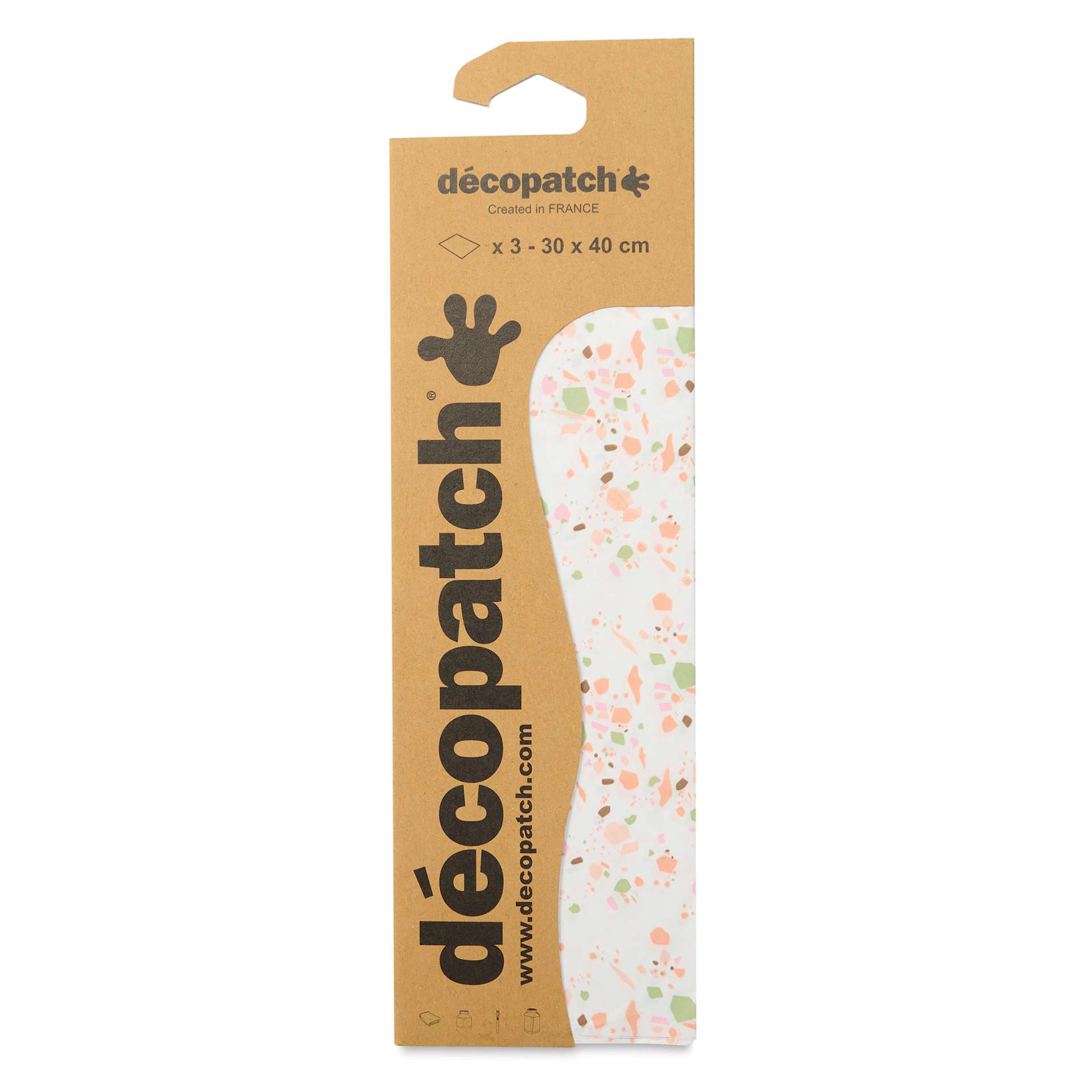 DecoPatch Decorative Papers - Pink and Green, Pkg of 3, 12" x 16"