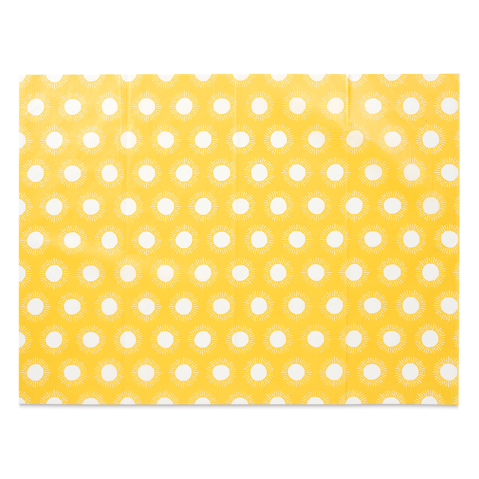 DecoPatch Decorative Papers - Yellow with Suns, Pkg of 3, 12" x 16" - contents