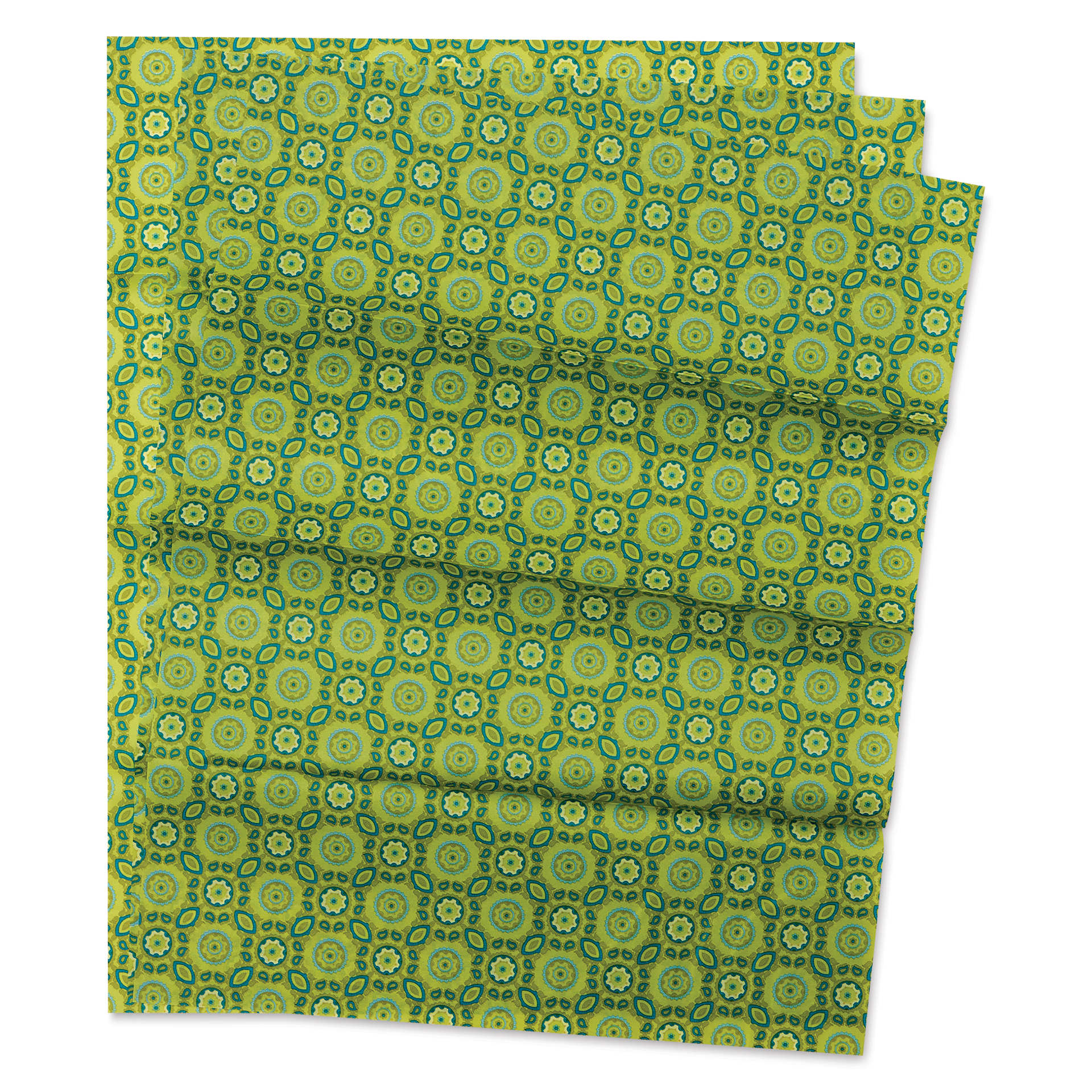DecoPatch Decorative Papers - Green Cicles, Pkg of 3, 12" x 16"