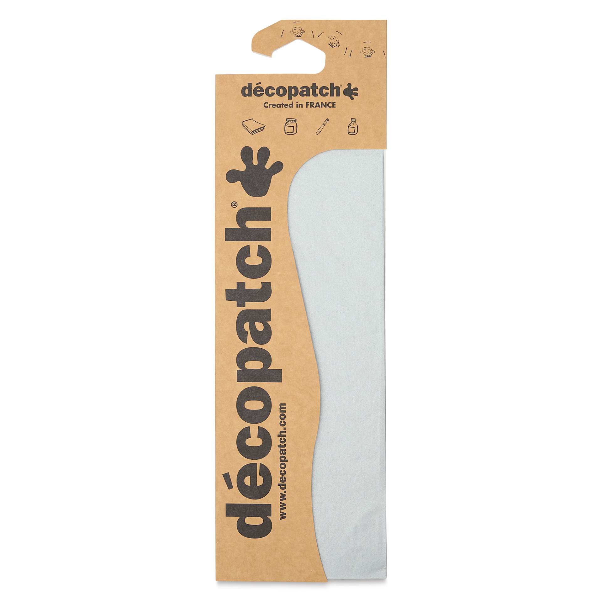 DecoPatch Decorative Papers - Silver, Pkg of 3, 12" x 16", front of packaging