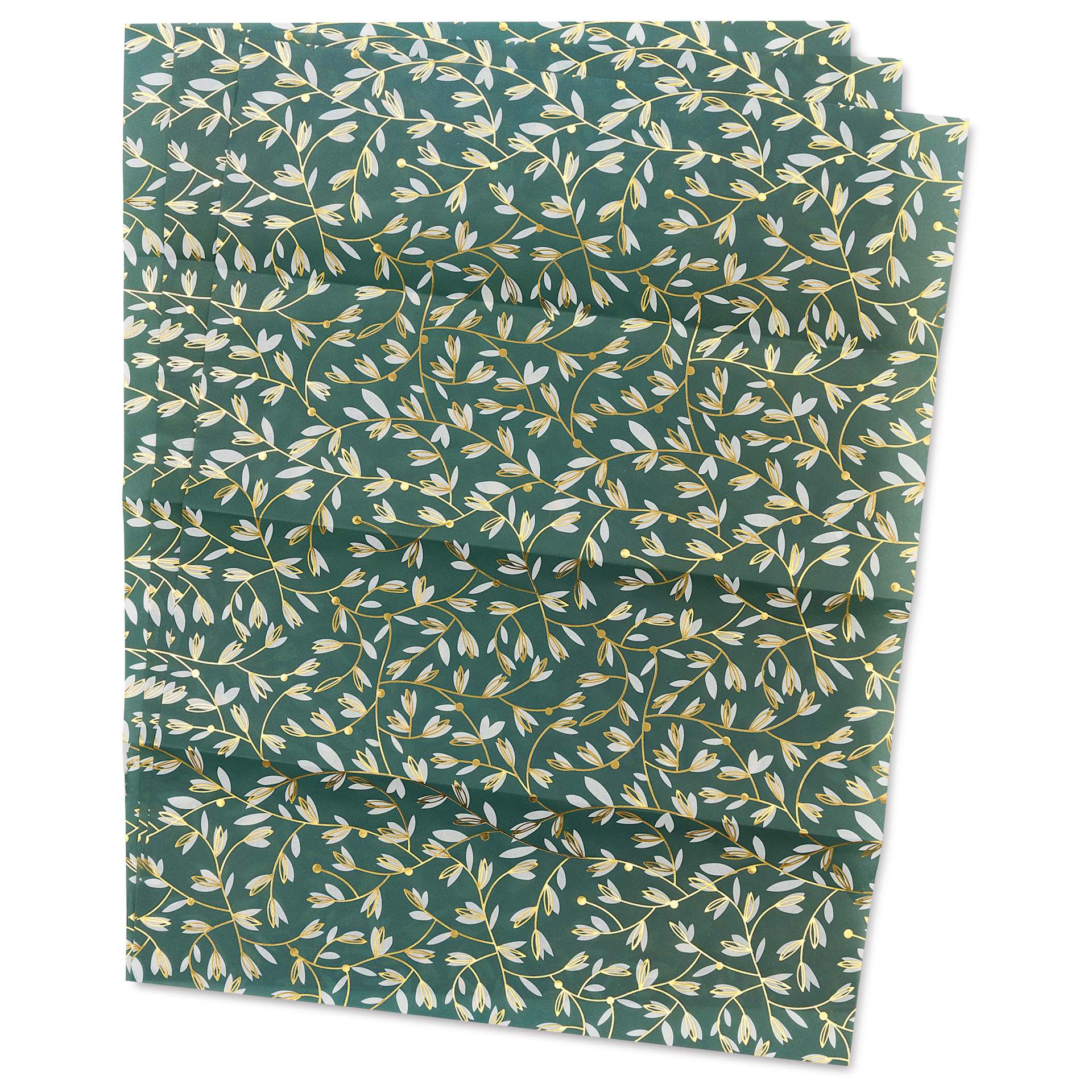 DecoPatch Decorative Papers - Blue Foil Leaves, Pkg of 3, 12" x 16"