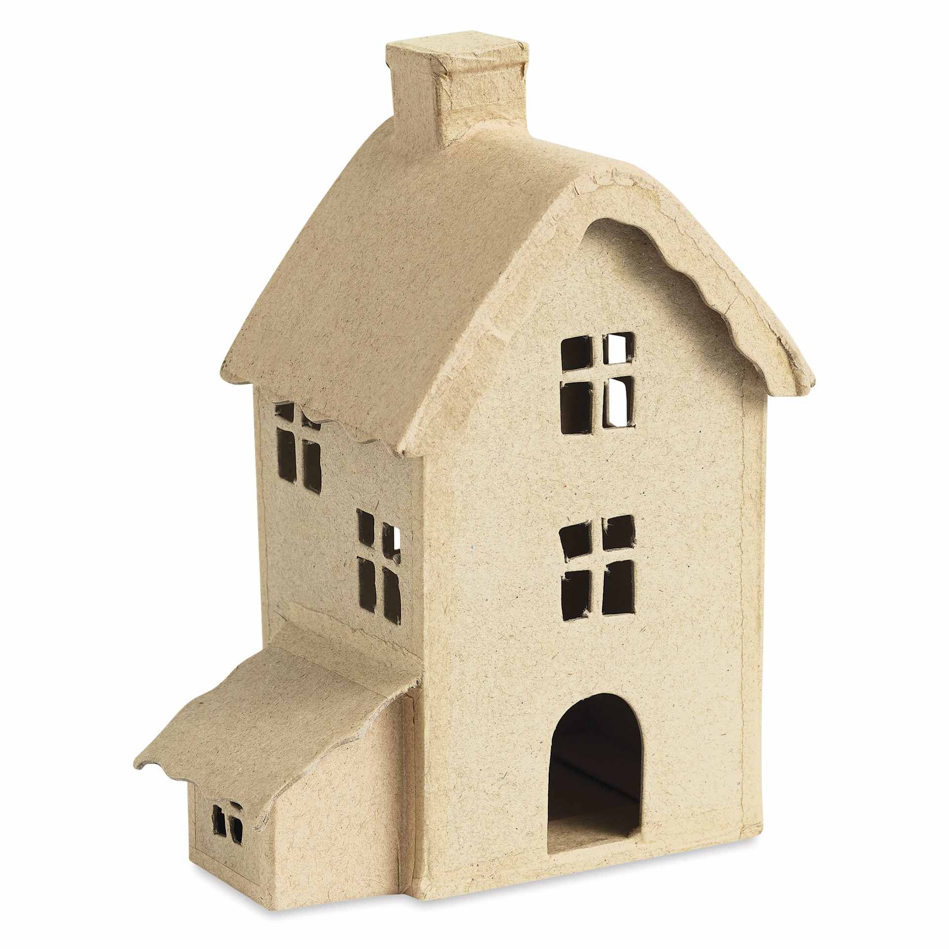Decopatch Paper Mache House - Tall - front, angled right