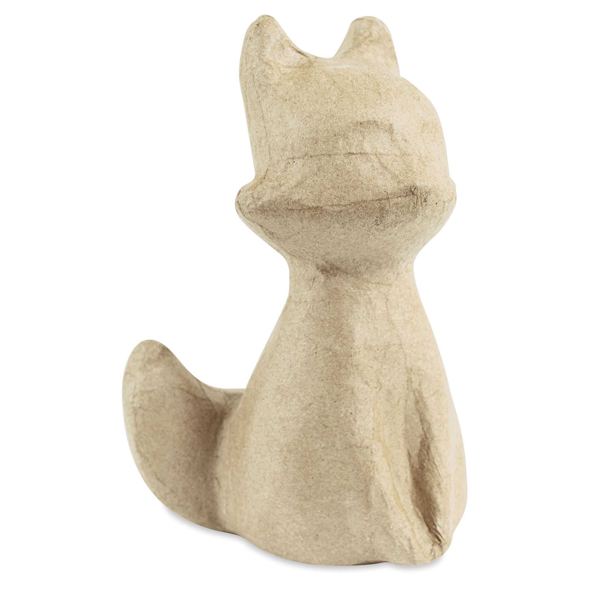 Decopatch Medium Paper Mache Animal - Large Fox - front, angled