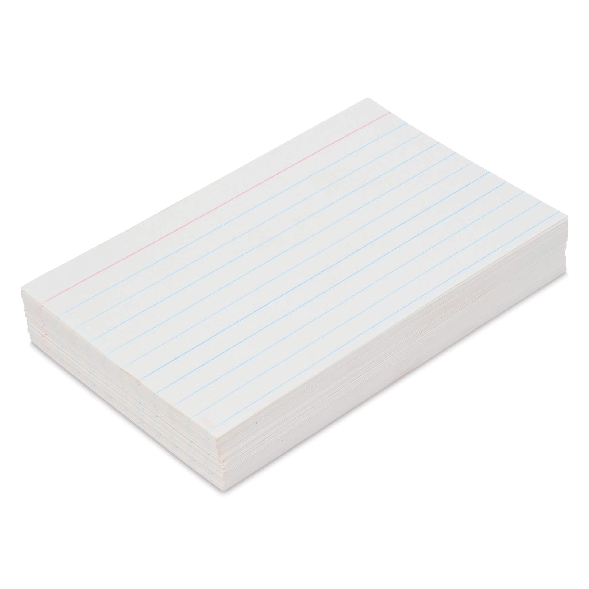 Pacon Index Cards - Pkg of 100, White, 3" x 5", Ruled, stacked