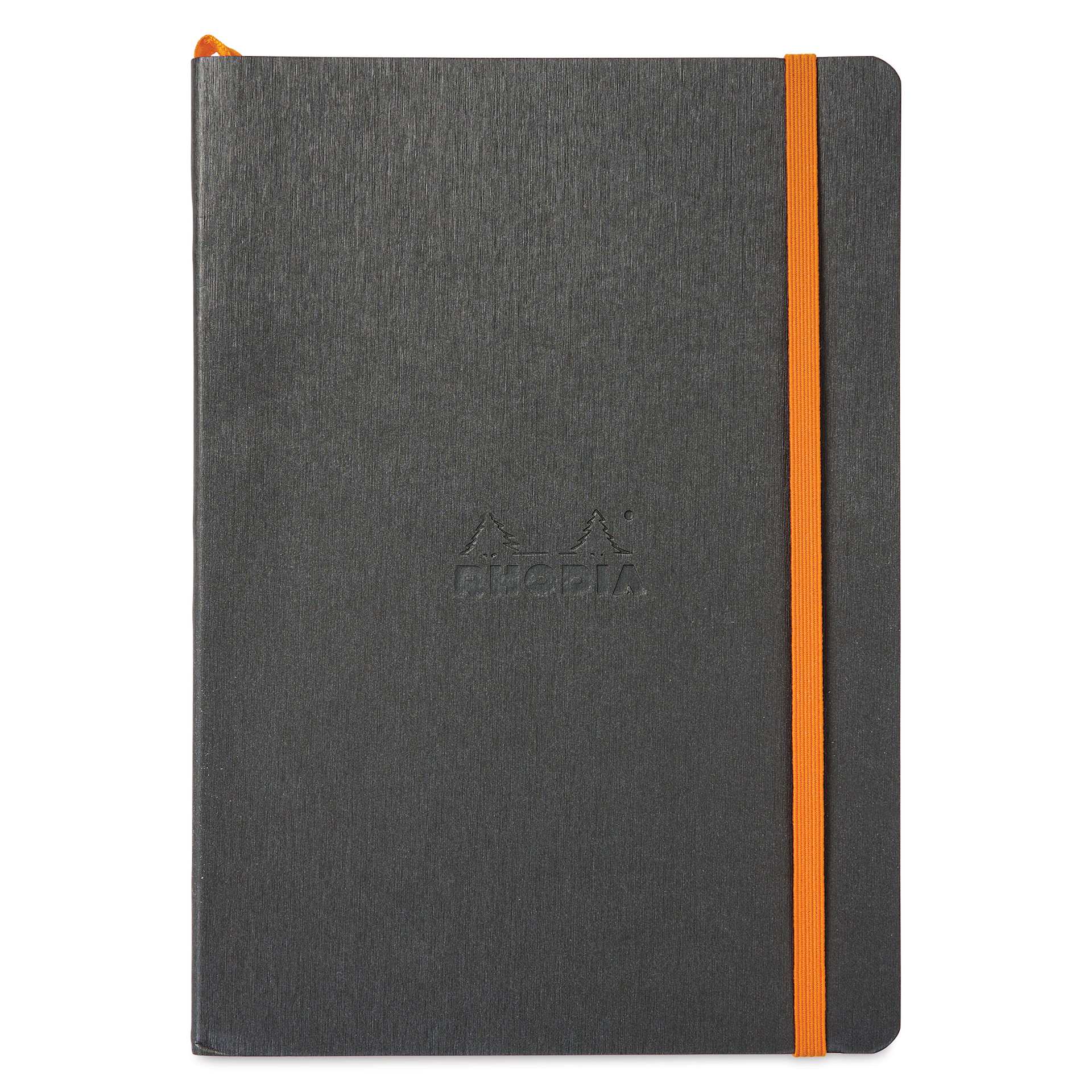 Rhodiarama Soft Cover Notebook - Dot Grid, Black, 5-3/10" x 8-7/10", front of notebook