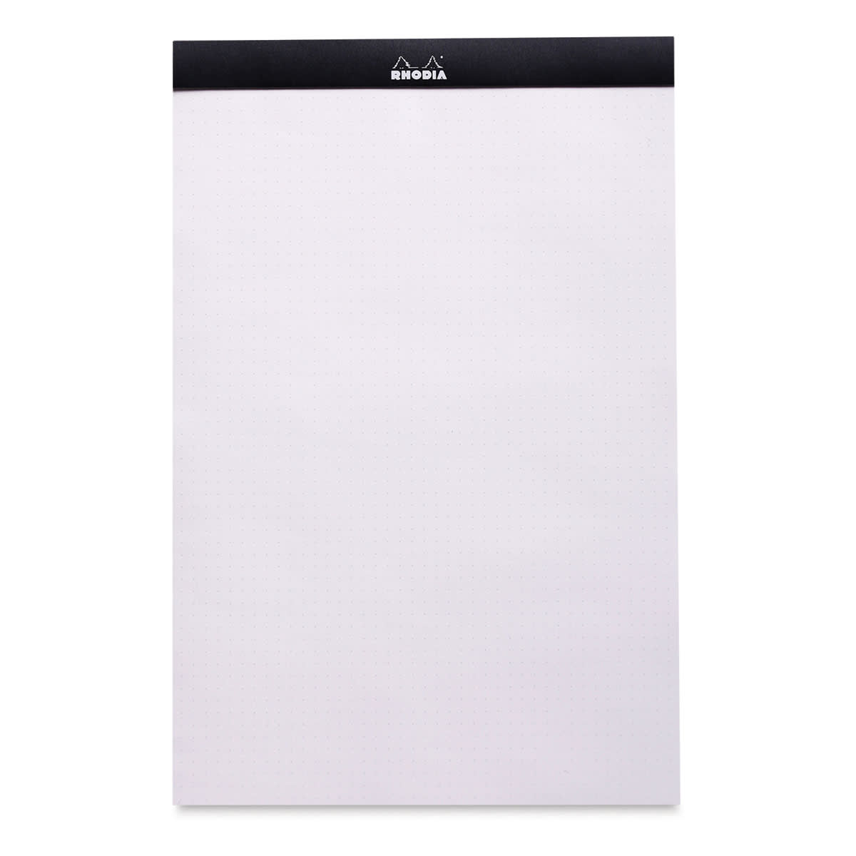 Rhodia Top-Stapled Notepad - Black, DotPad, 8-1/4" x 12-1/2" (example of paper)