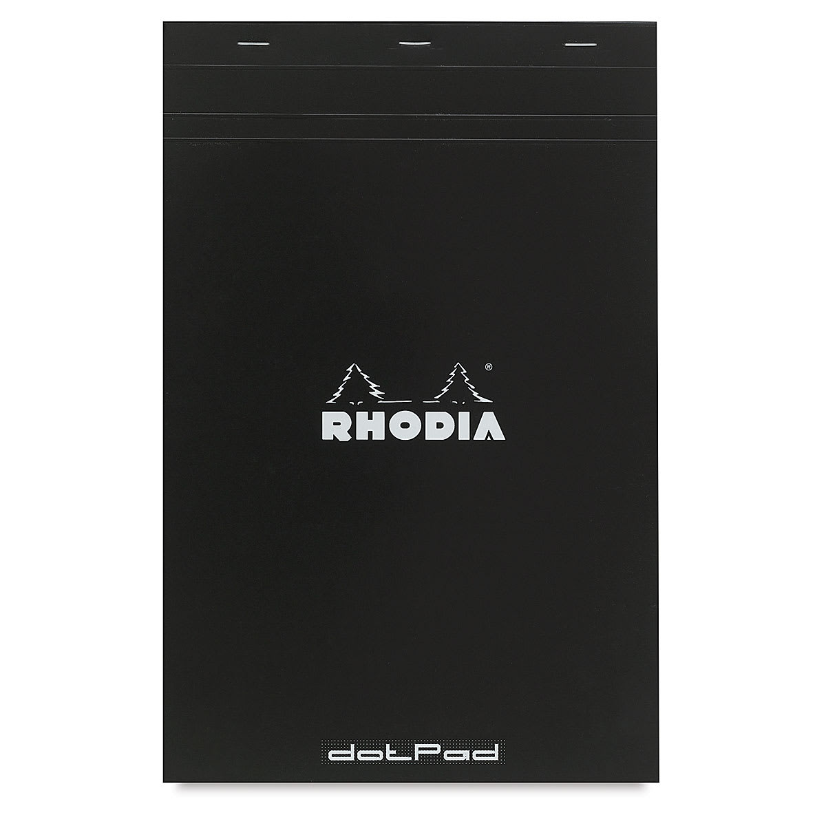Rhodia Top-Stapled Notepad - Black, DotPad, 8-1/4" x 12-1/2"