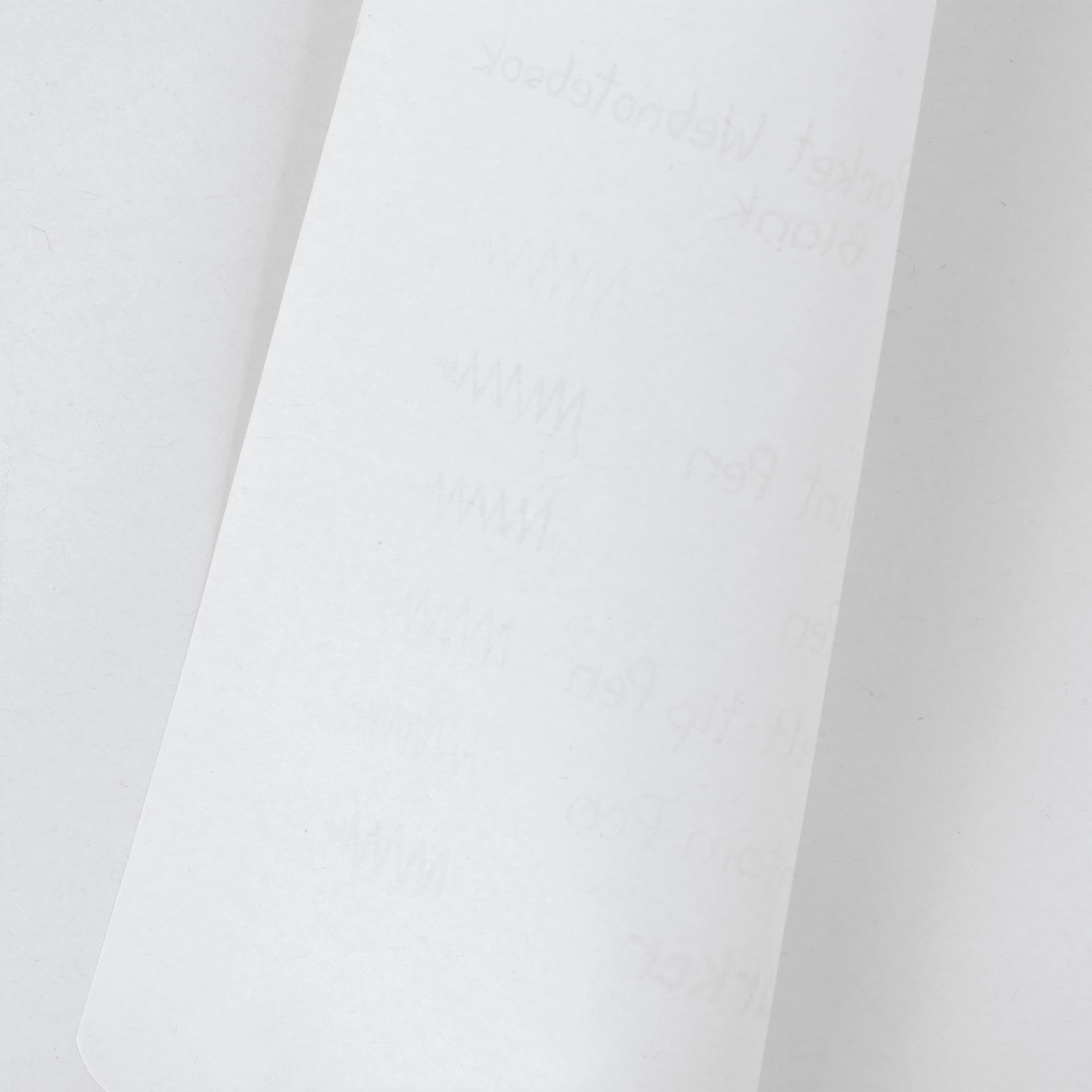 Rhodia Top-Stapled Notepad, bleed of pen marks on blank paper