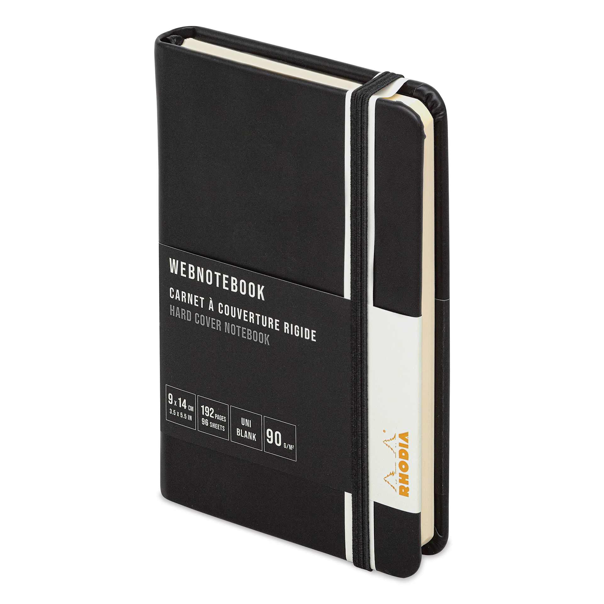 Rhodia Hardcover Webnotebook - Black, 3-1/2" x 5-1/2", Blank