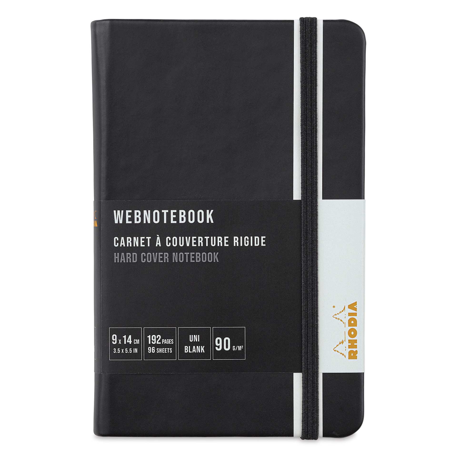 Rhodia Hardcover Webnotebook - Black, 3-1/2" x 5-1/2", Blank